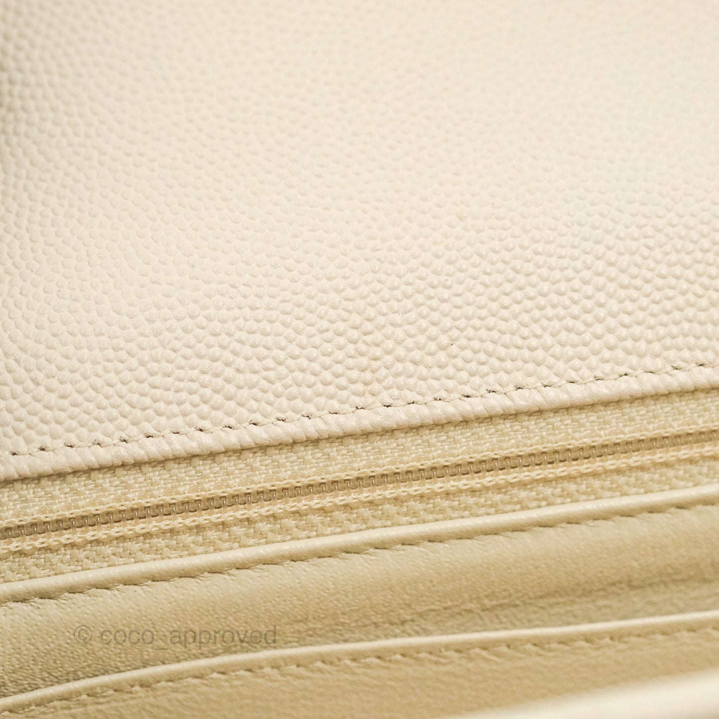 Chanel Quilted Mini Rectangular Ivory Caviar Silver Hardware