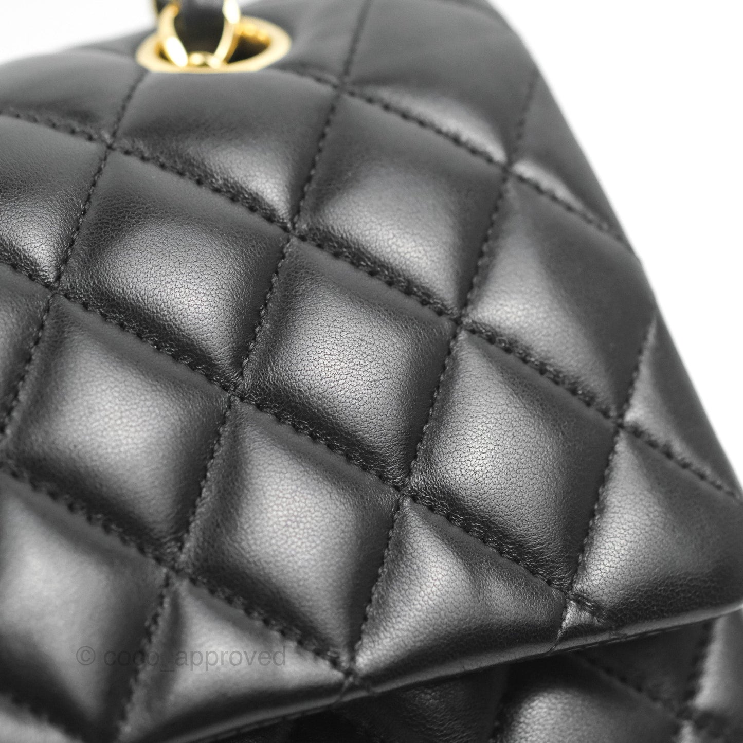 Chanel Classic M/L Medium Flap Quilted Black Lambskin Gold Hardware