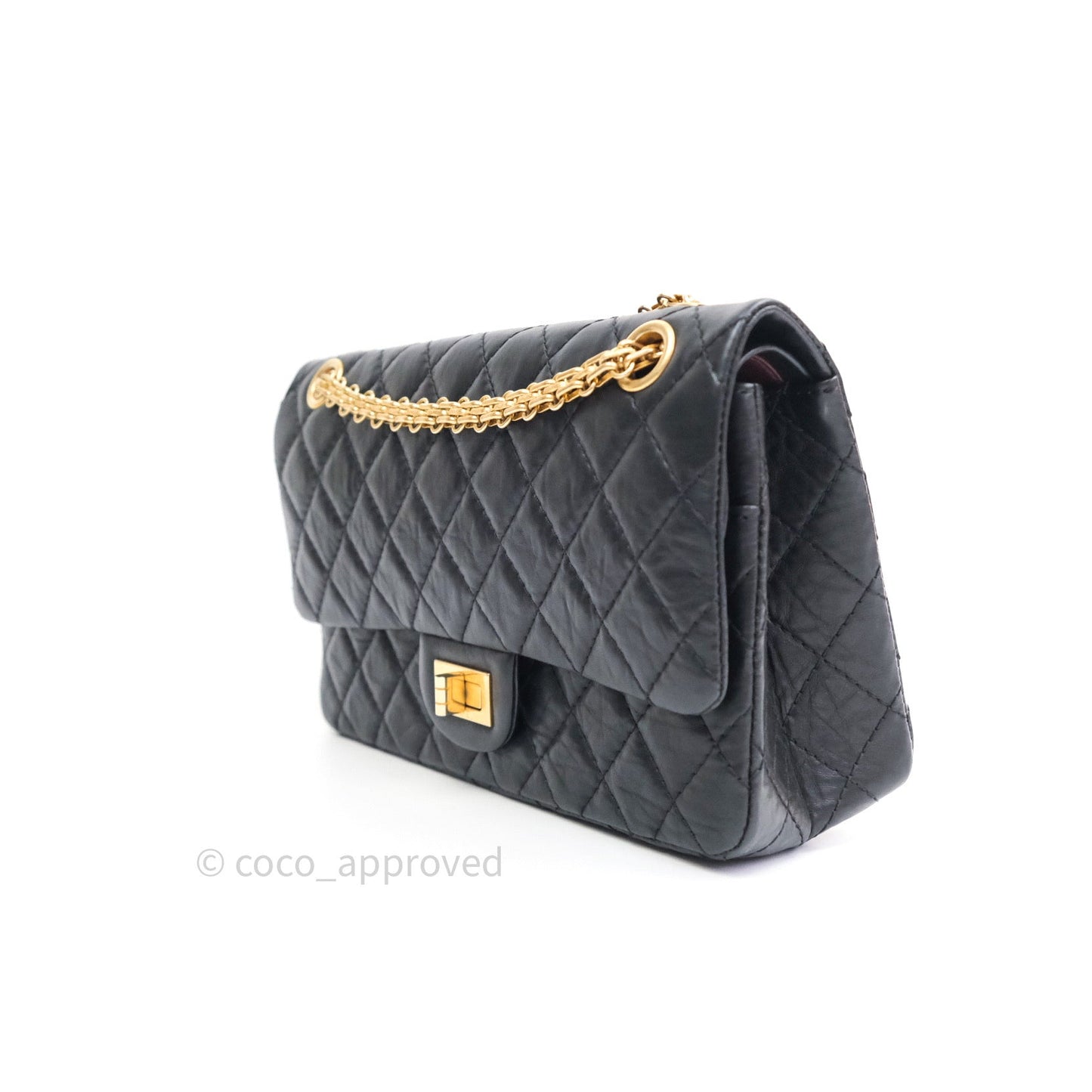Chanel 2.55 Reissue Aged Calfskin 225 Flap Black Gold Hardware