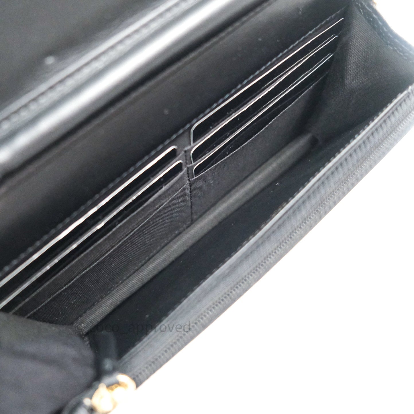 Chanel Quilted Boy Wallet on Chain WOC Black Caviar Gold Hardware