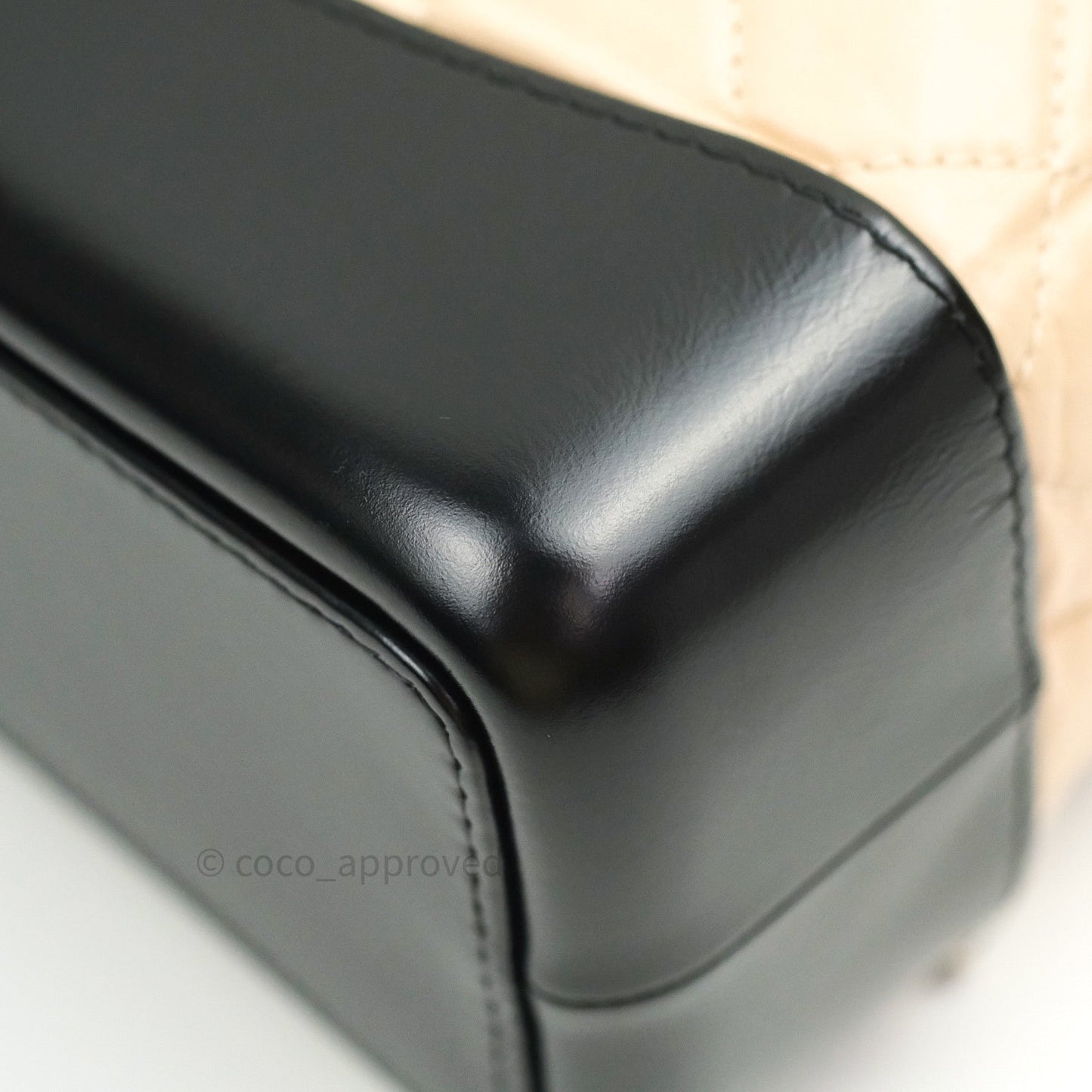 Chanel Gabrielle Backpack Black Aged Calfskin Small Beige Black