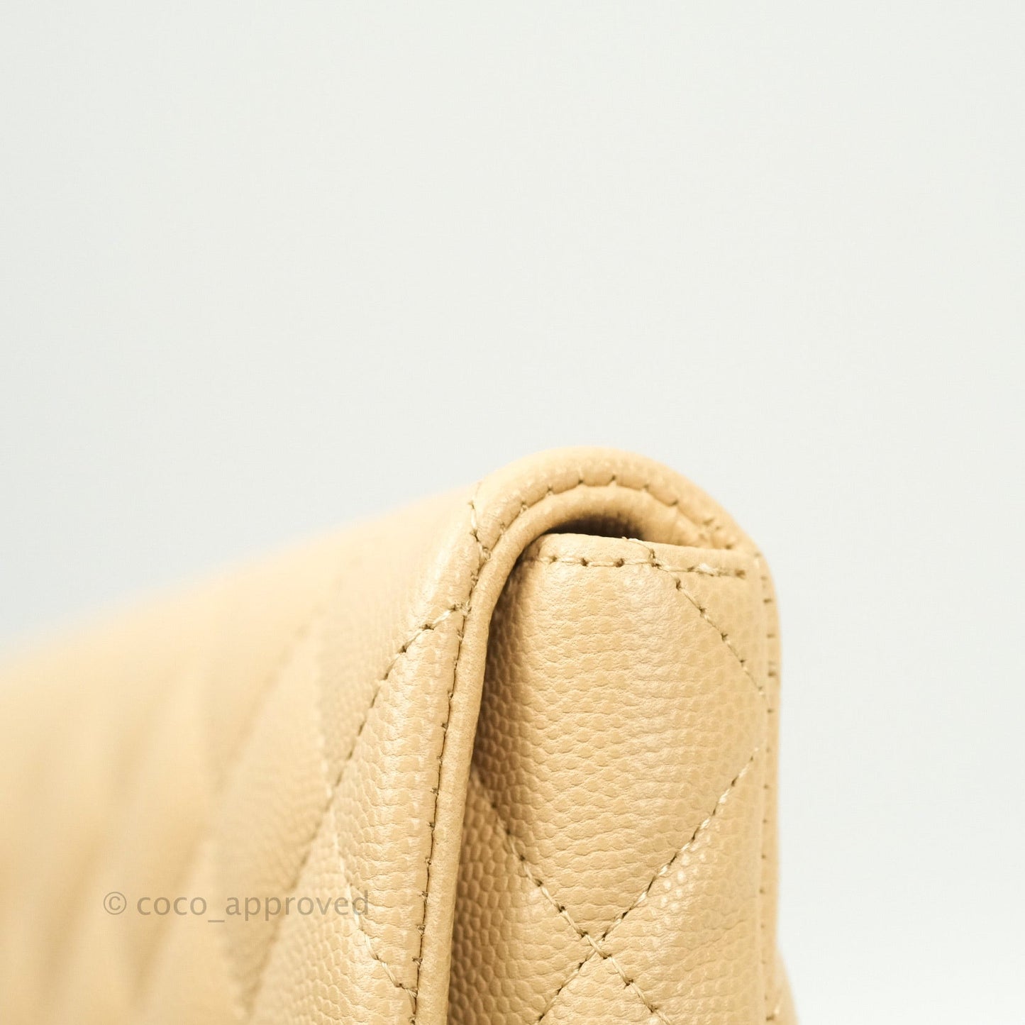 Chanel Timeless Clutch Beige Caviar Gold Hardware