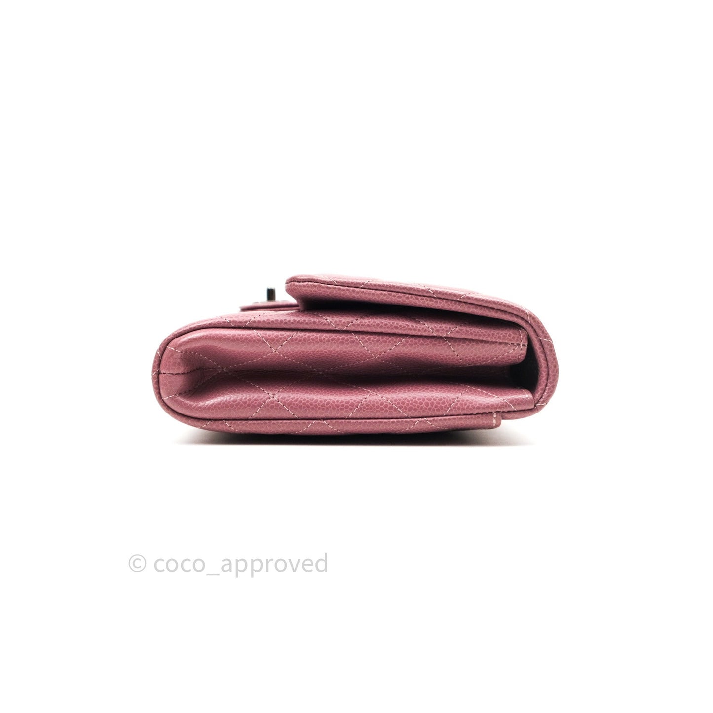 Chanel Quilted Clutch with Chain Pink Mauve Ruthenium Hardware