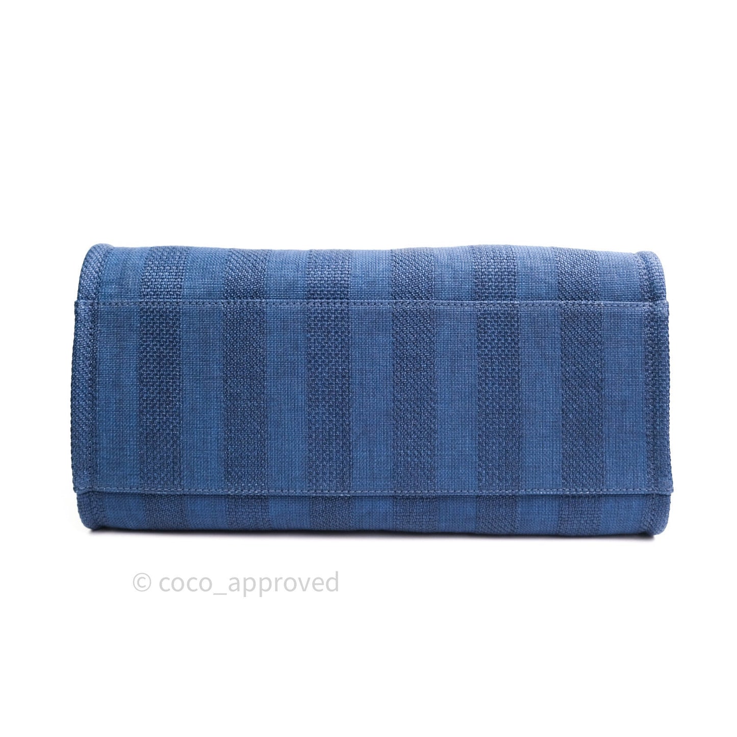 Chanel Canvas Large Deauville Tote Navy Blue Stripe 20S