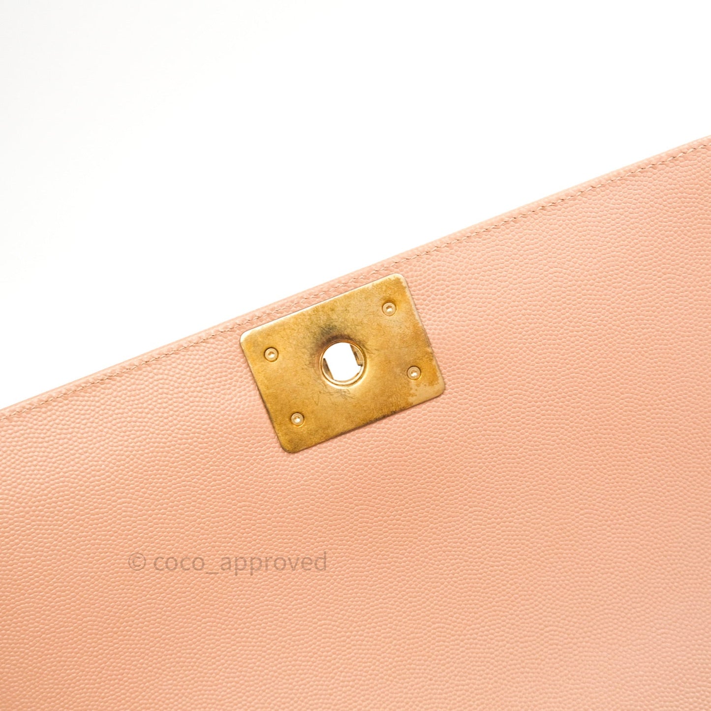 Chanel Quilted Medium Caviar Boy Flap Beige Gold Hardware