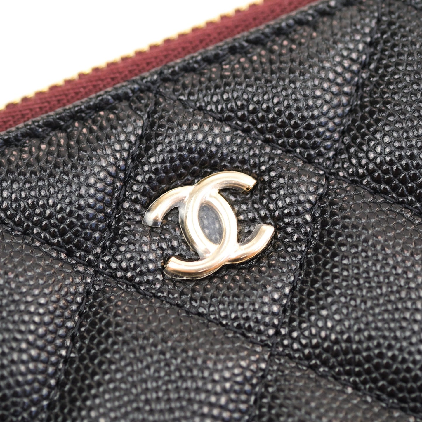 Chanel Quilted Mini O Case Black Caviar Gold Hardware