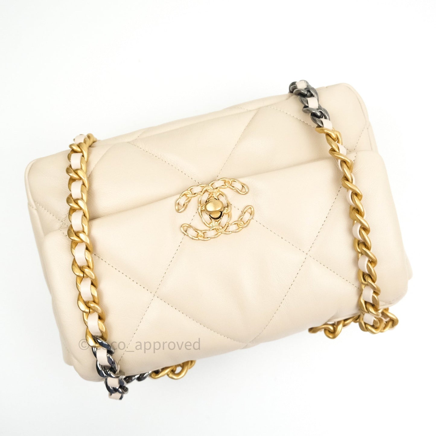 Chanel 19 Small Beige Goatskin Mixed Hardware 20B