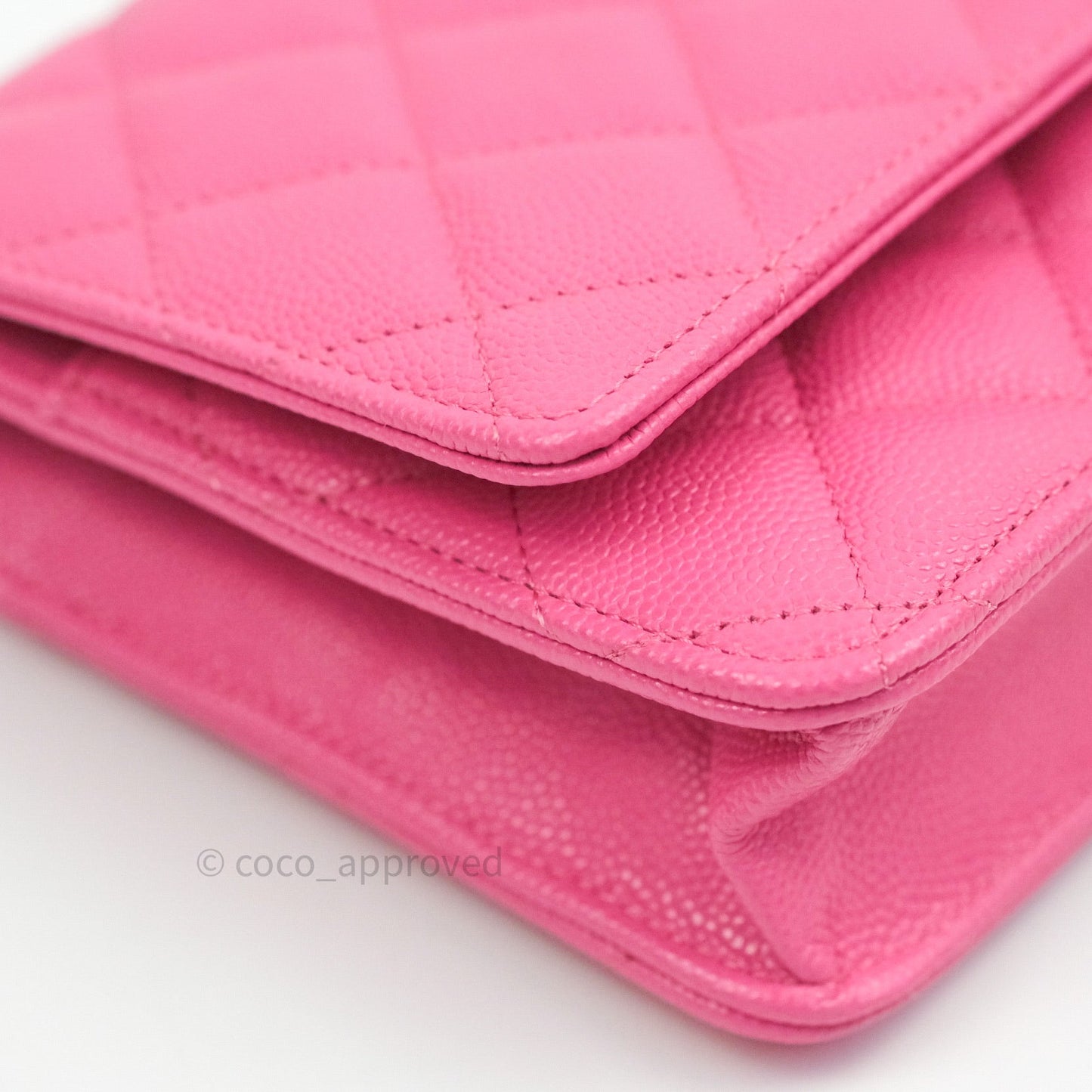 Chanel Caviar Quilted Wallet on Chain WOC Pink Light Gold Hardware 20S