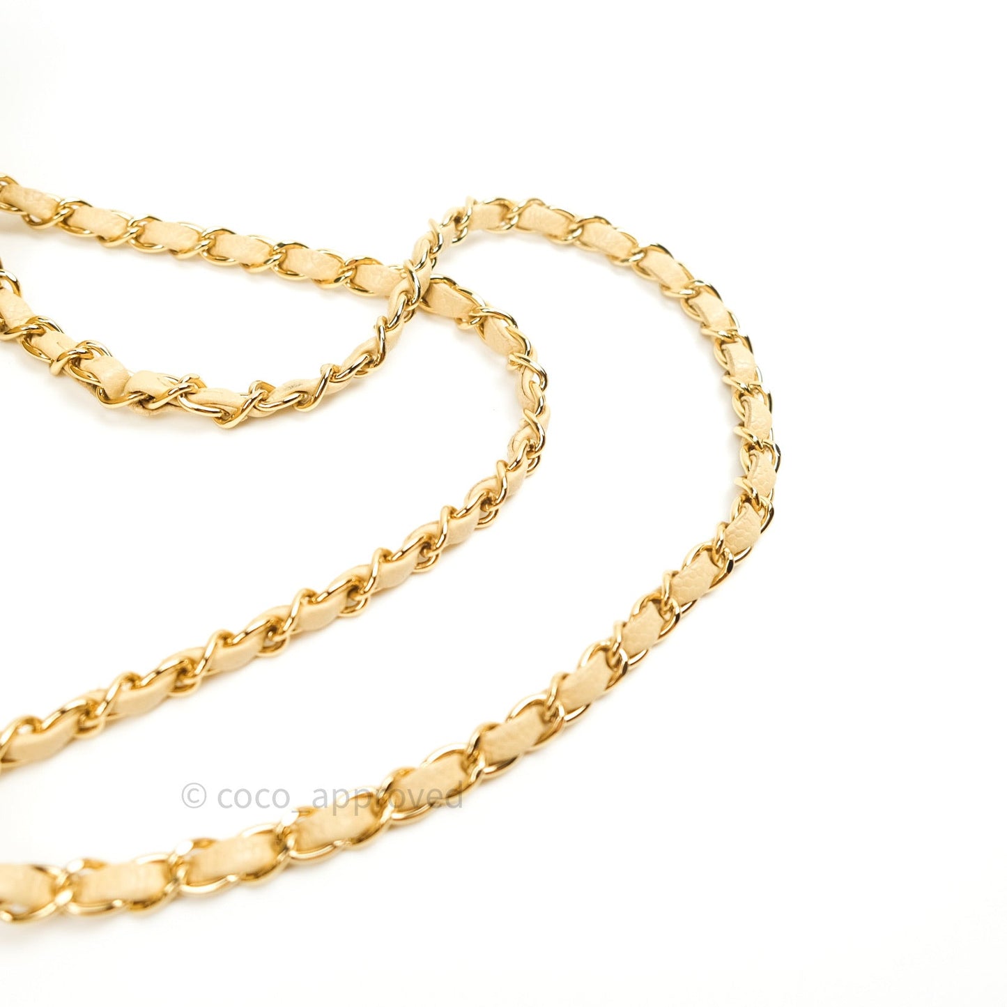 Chanel Vintage Classic Double Flap M/L Beige Caviar 24K Gold Hardware