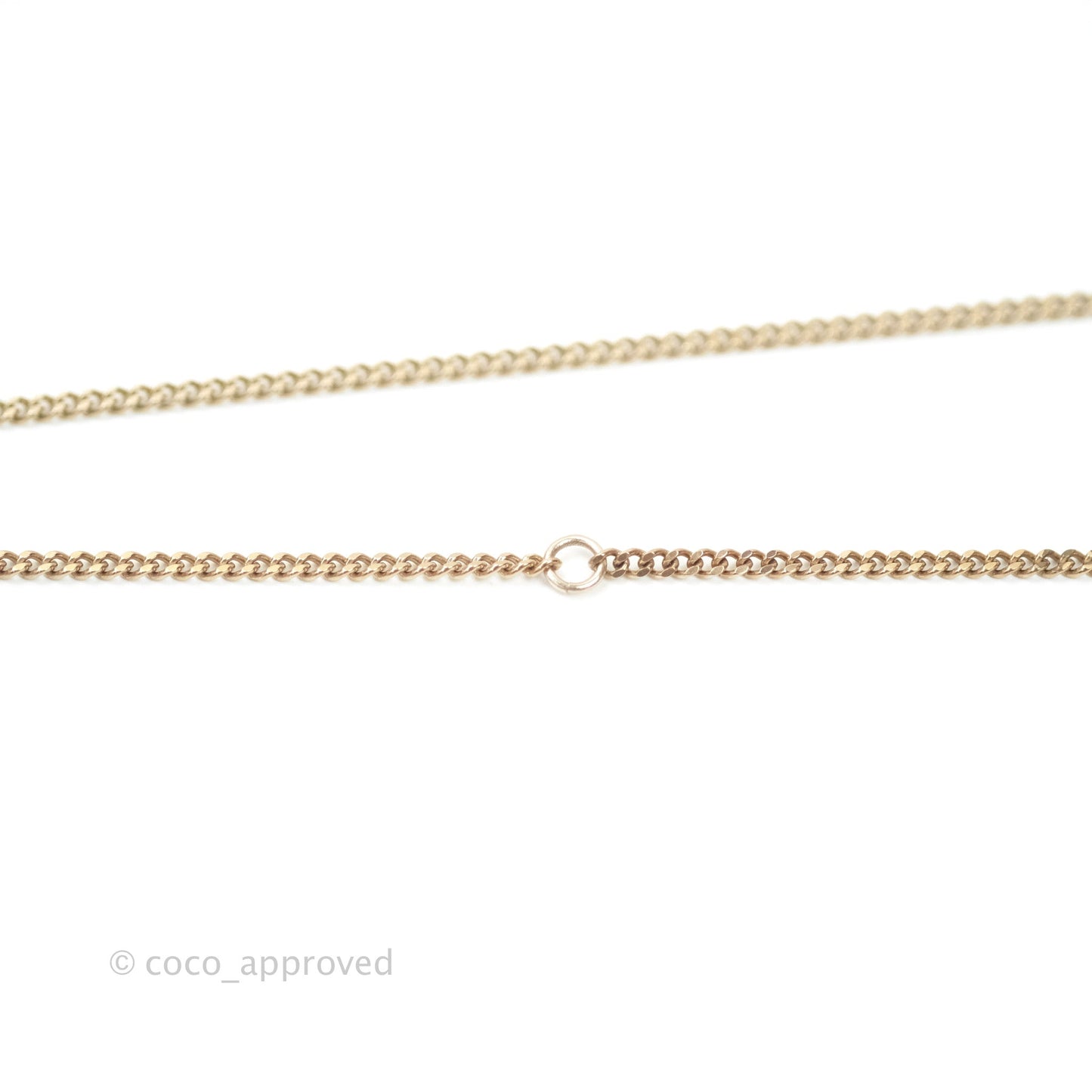 Chanel CC Pearl Pendant Necklace Gold Tone 18K