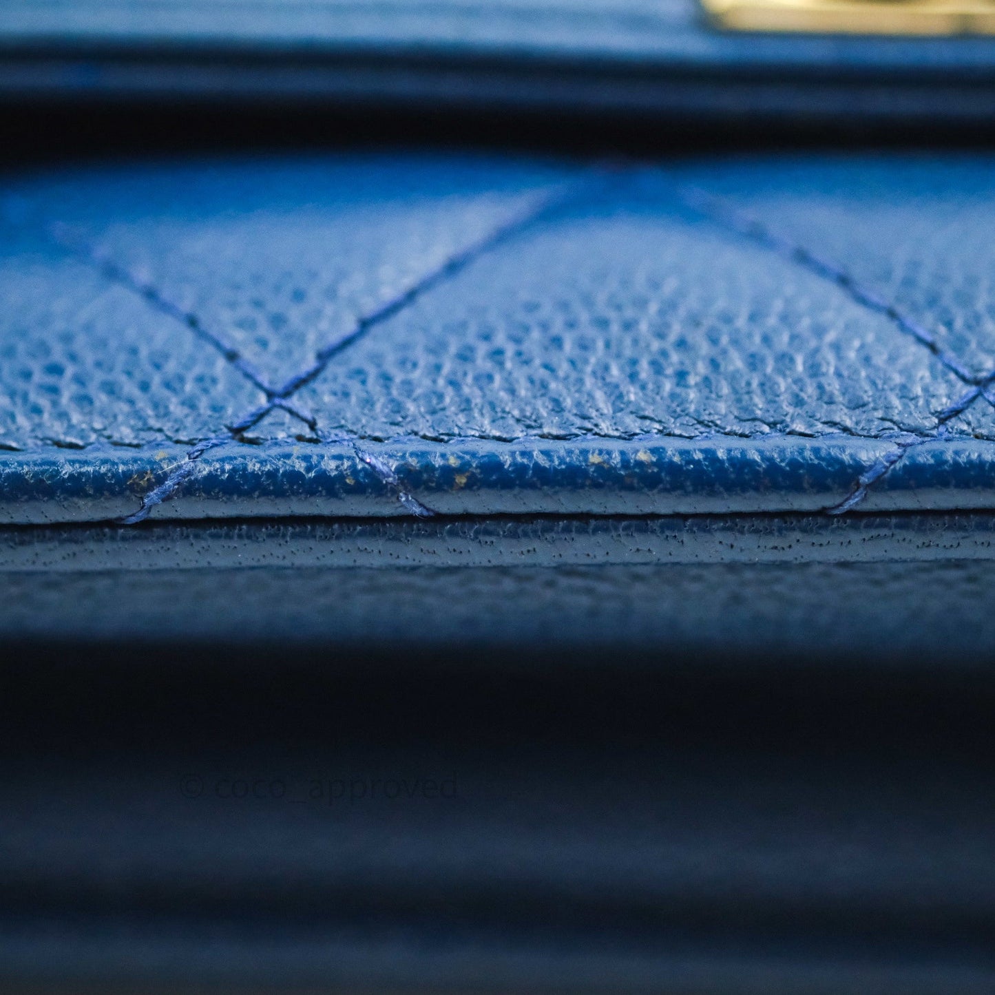Chanel Quilted Boy Wallet on Chain WOC Blue Caviar Gold Hardware