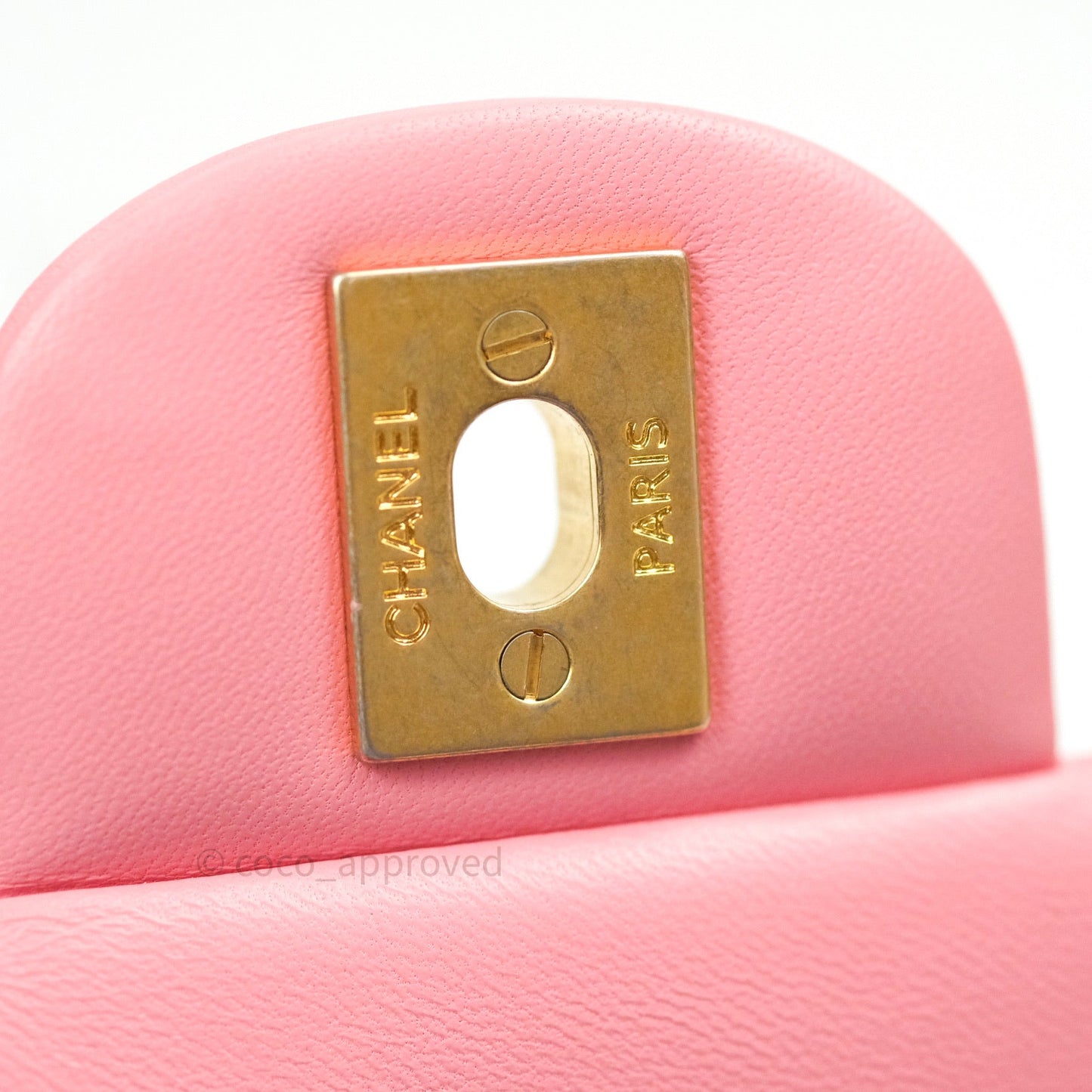 Chanel Quilted Mini Rectangular Pink Lambskin Gold Hardware
