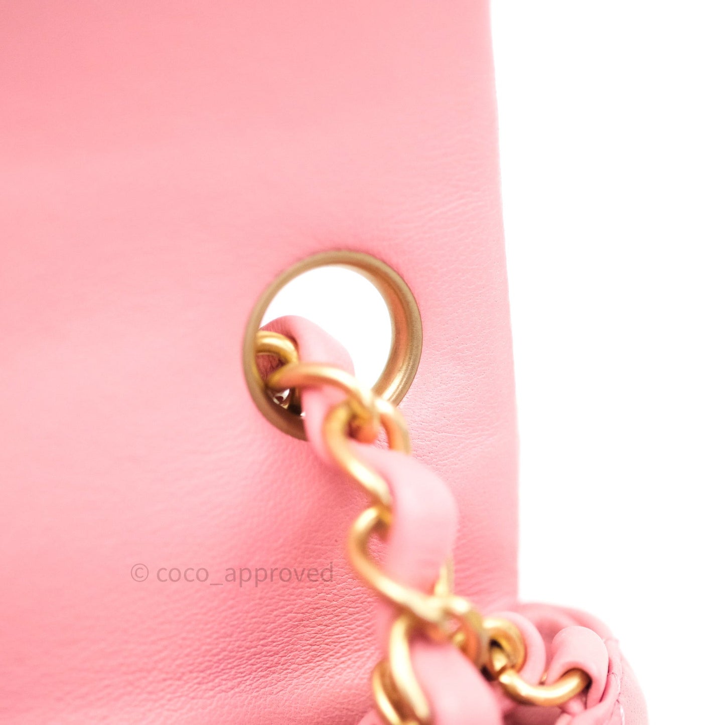 Chanel Mini Square Pink Quilted Lambskin Gold Hardware