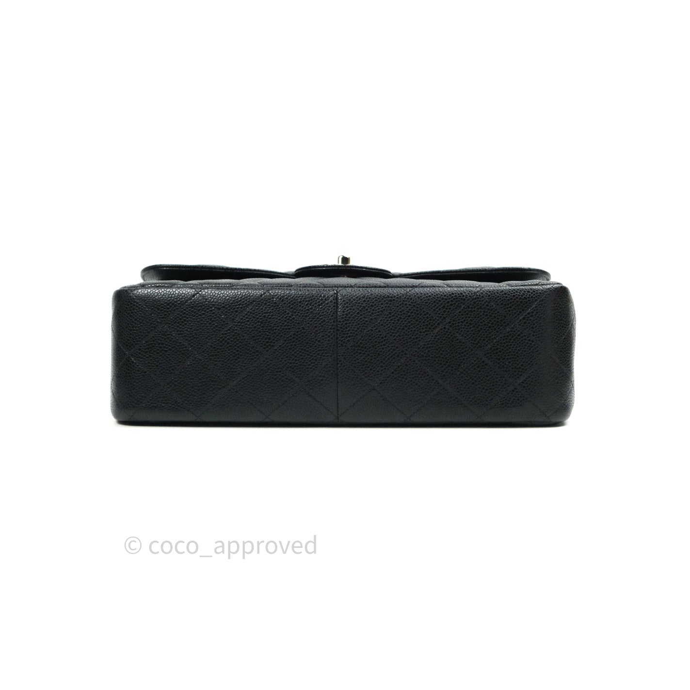 Chanel Classic Jumbo Double Flap Black Quilted Caviar Silver Hardware⁣⁣