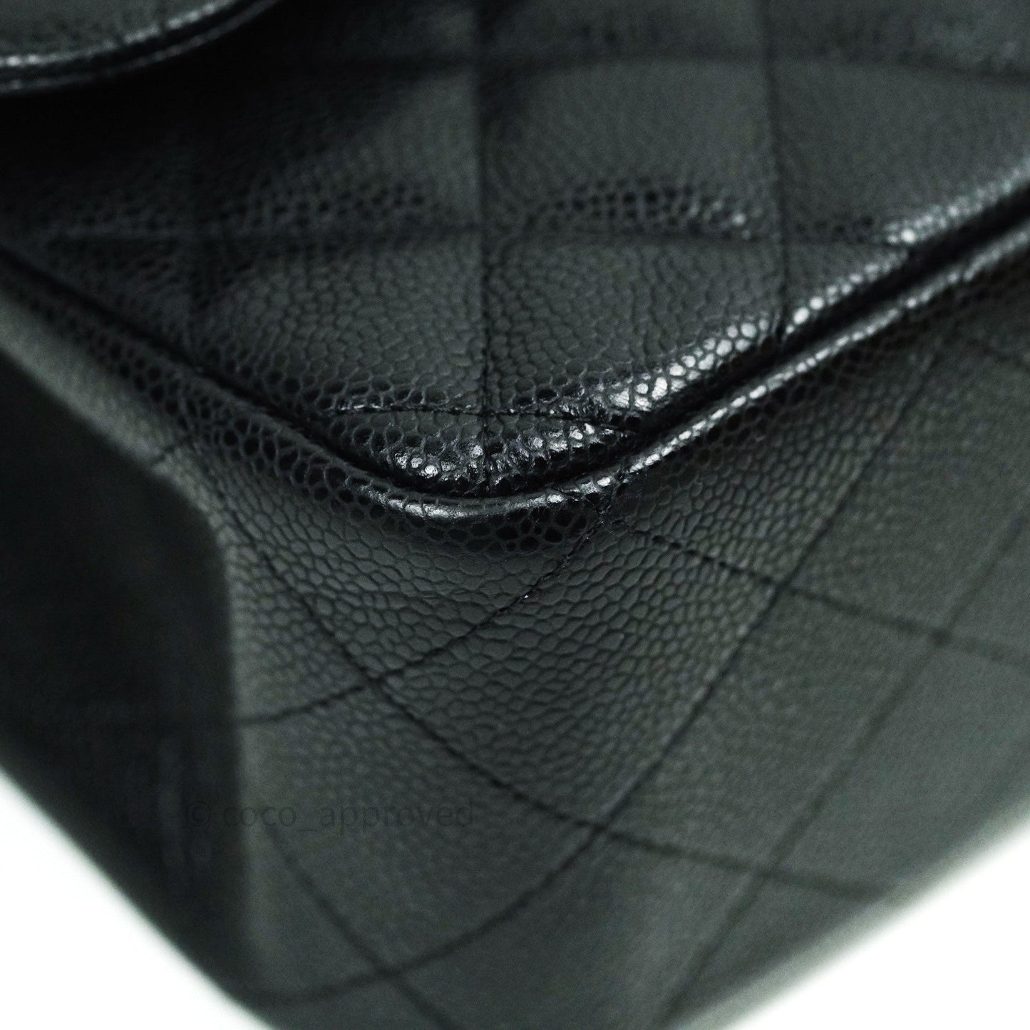 Chanel Classic Jumbo Double Flap Black Quilted Caviar Silver Hardware⁣⁣