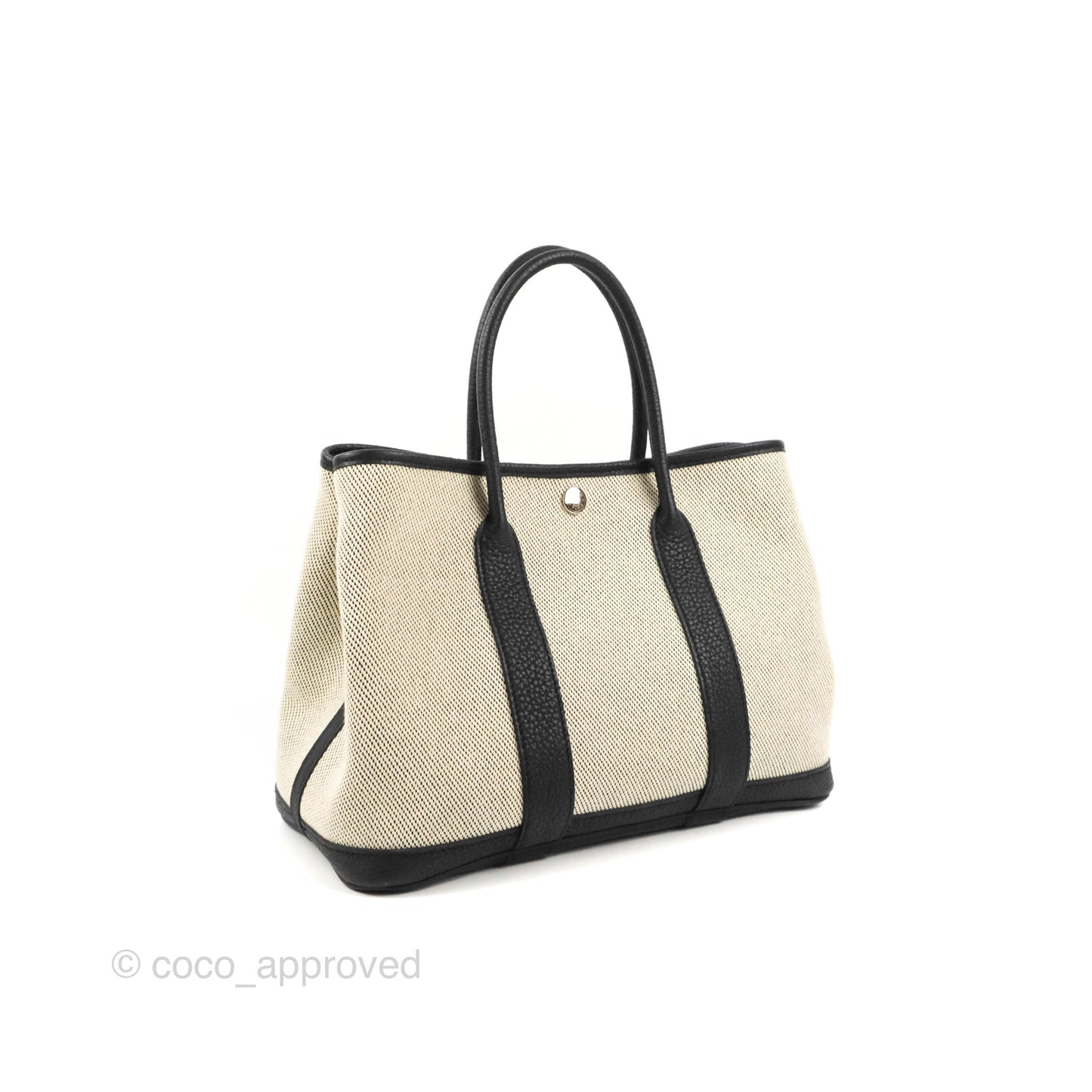 Hermès Garden Party 30 Black/Ecru Canvas