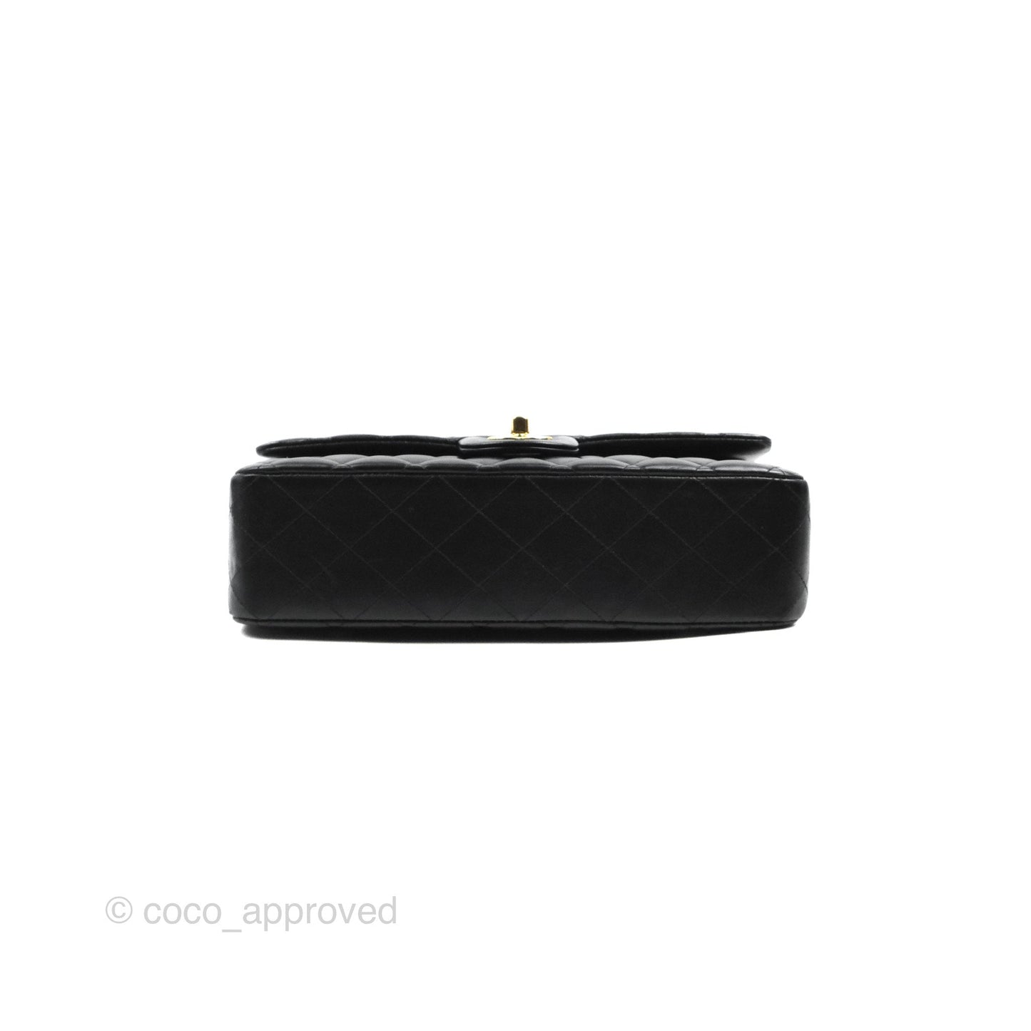Chanel Classic M/L Medium Flap Quilted Black Lambskin Gold Hardware