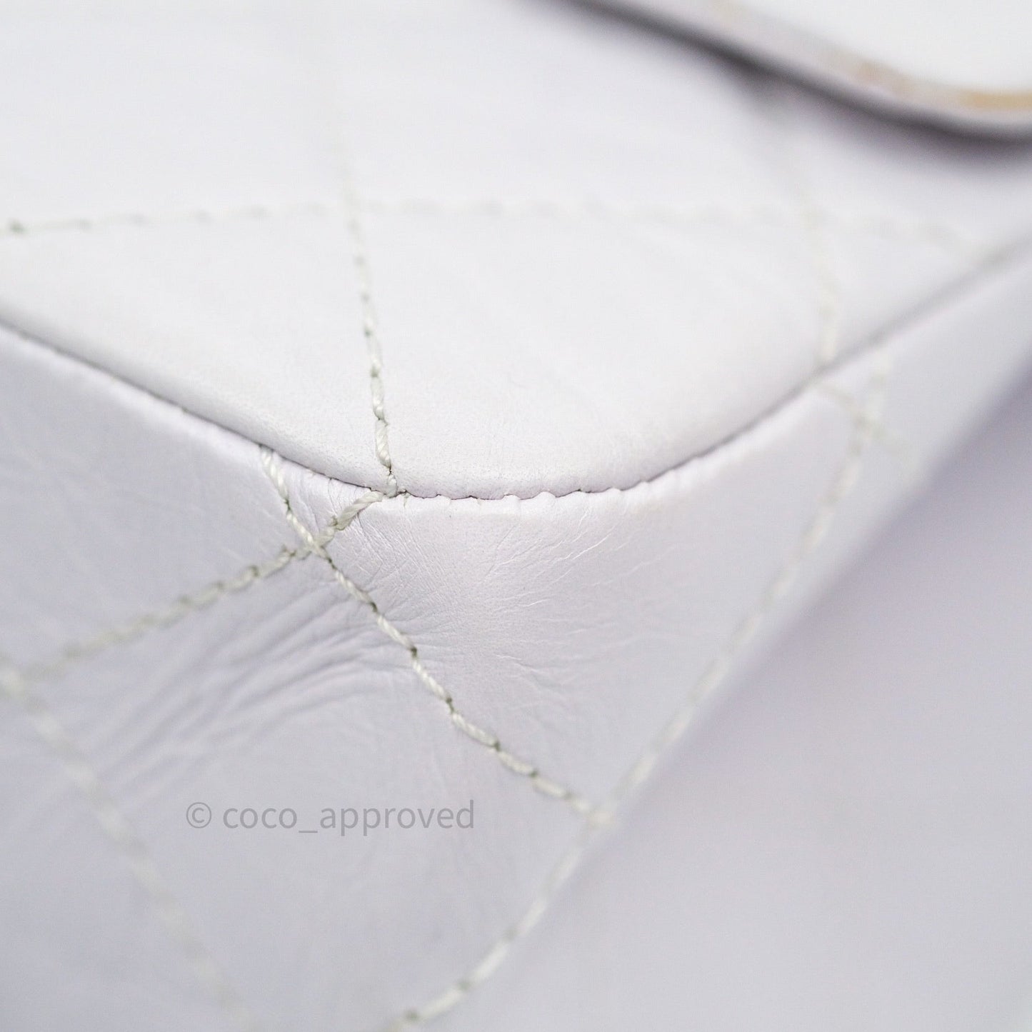 Chanel Reissue Quilted Aged Calfskin White Black Hardware 227