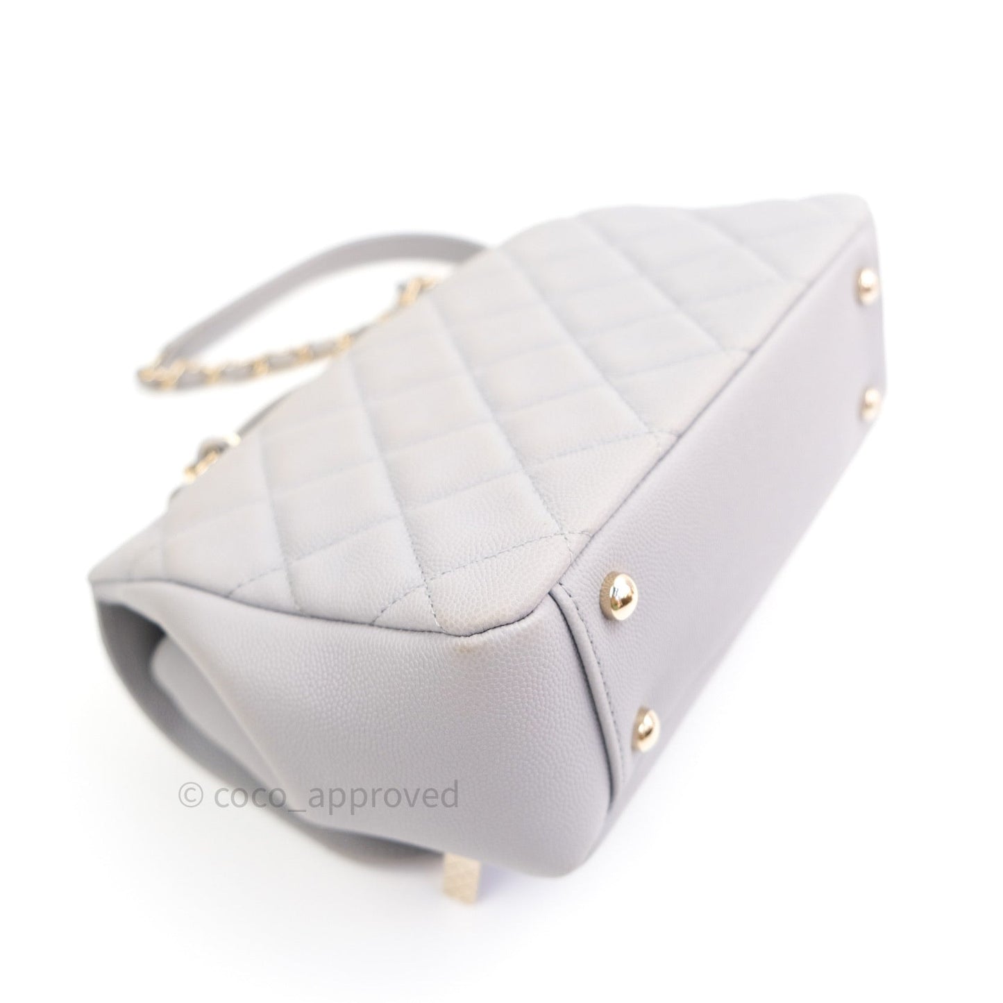 Chanel Quilted Medium Business Affinity Flap Grey Caviar Light Gold Hardware