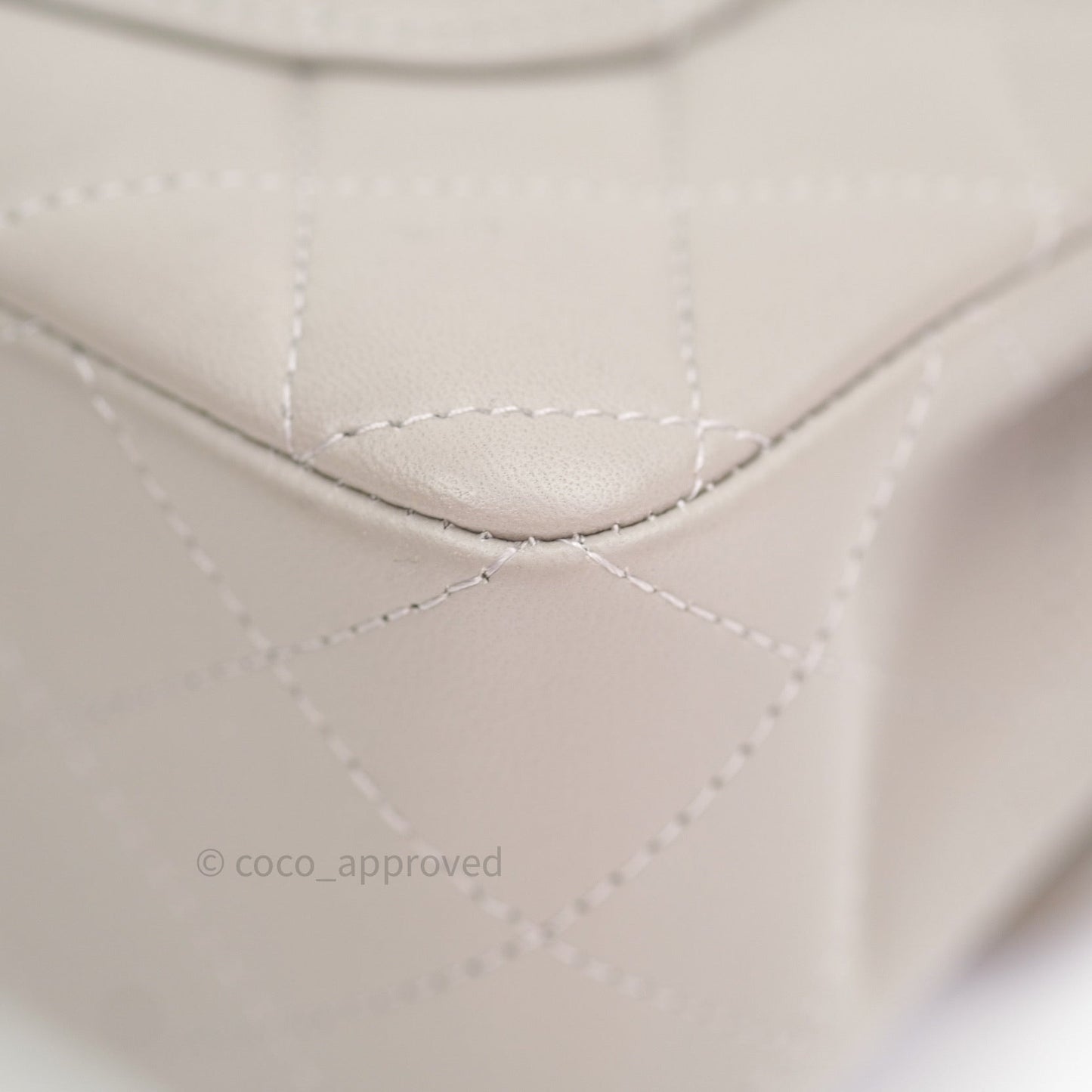 Chanel Classic Small S/M Flap Grey Lambskin Silver Hardware