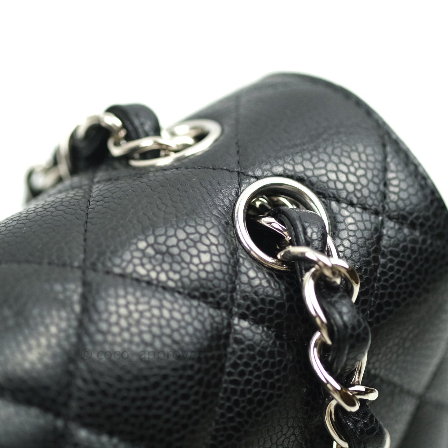 Chanel Classic Jumbo Double Flap Black Quilted Caviar Silver Hardware⁣⁣