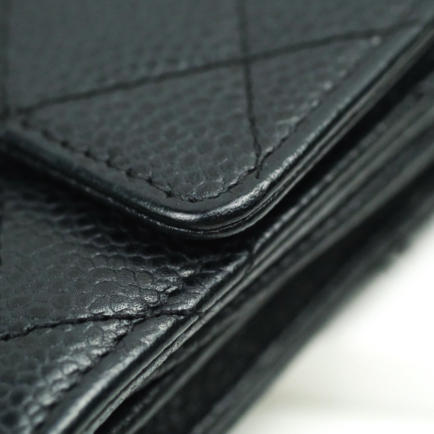 Chanel Long Wallet Black Caviar Gold Hardware