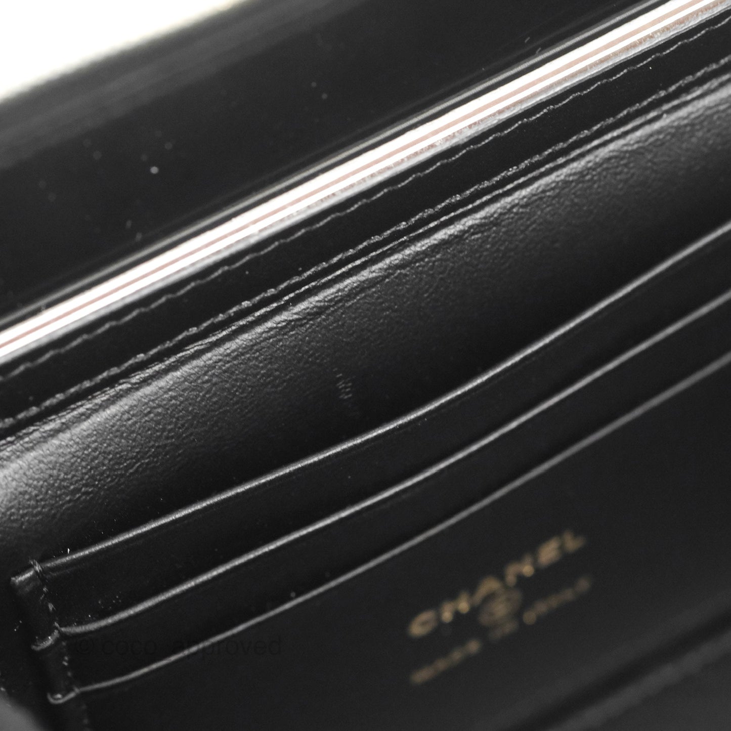 Chanel Vanity Rectangular Metal Top Handle Black Lambskin Aged Gold Hardware 22B