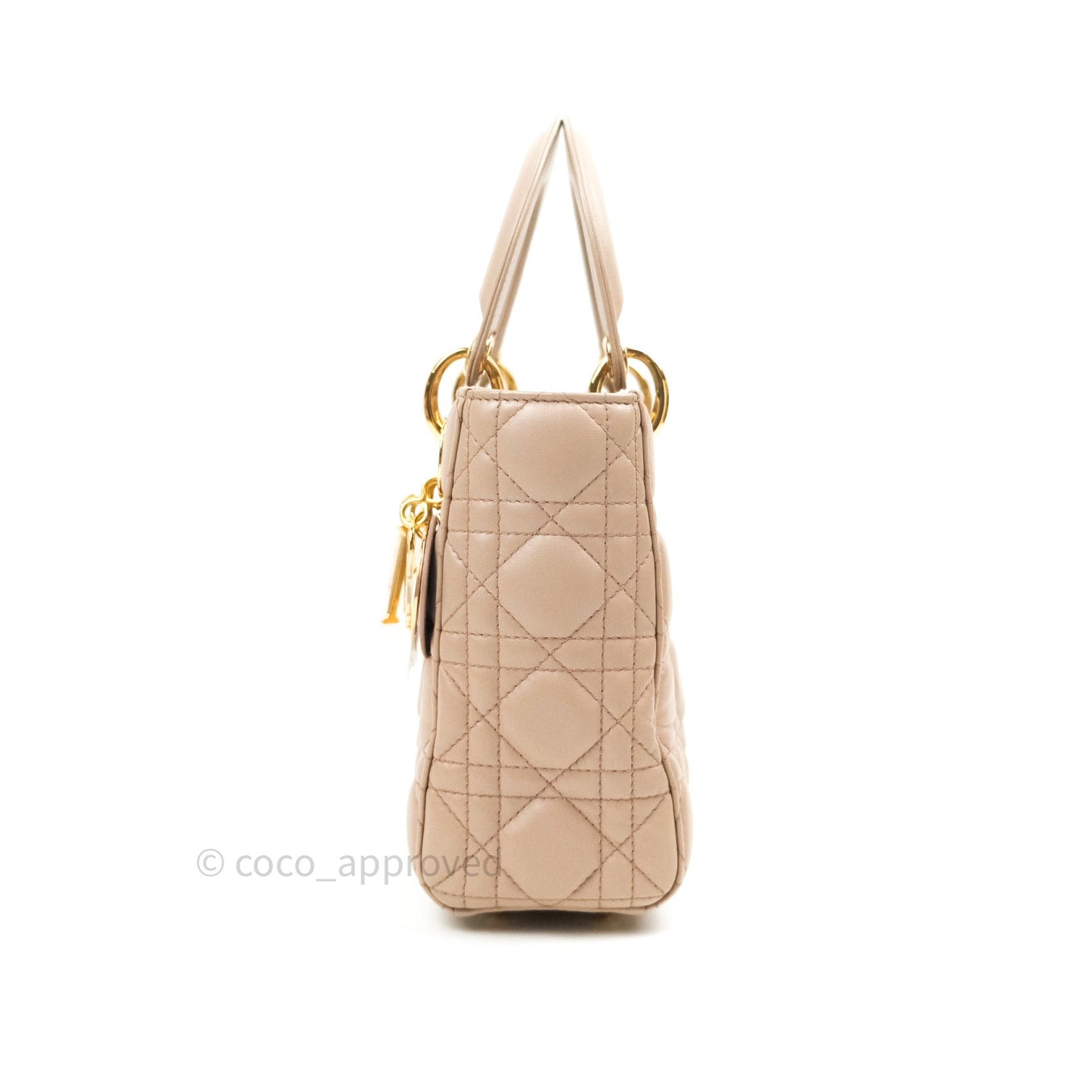 Christian Dior Lambskin My ABCDior Lady Dior Beige Gold Hardware