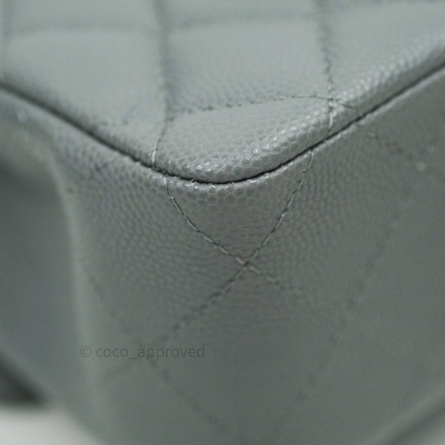 Chanel Classic Small S/M Flap Grey Caviar Light Gold Hardware