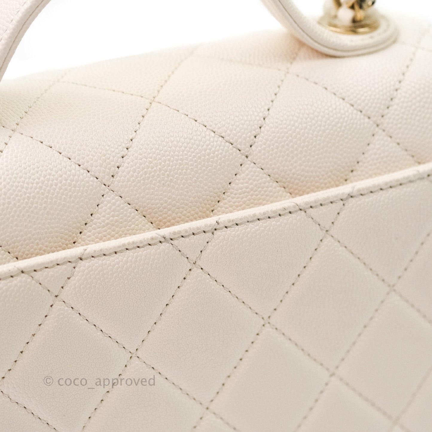 Chanel Quilted Small Business Affinity Flap Ivory Caviar Light Gold Hardware