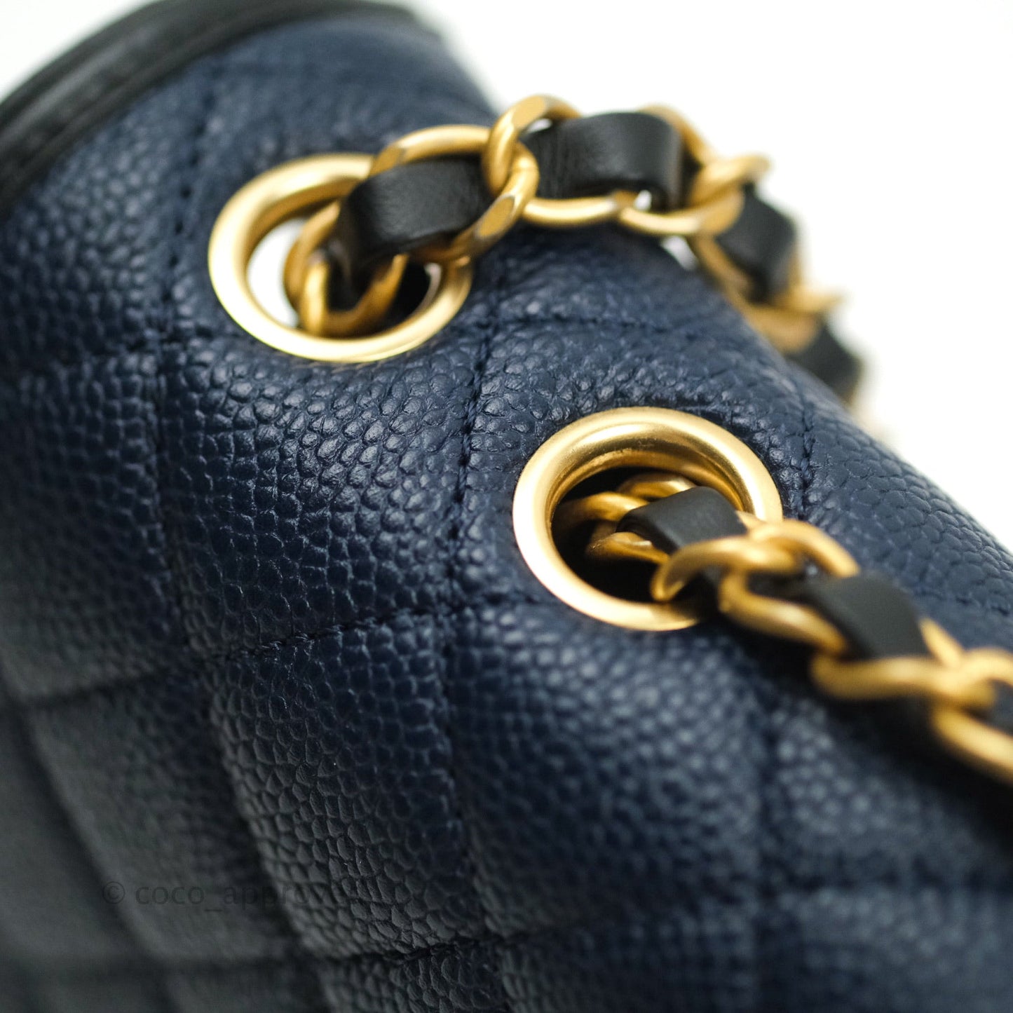 Chanel Quilted Medium CC Filigree Flap Navy Caviar