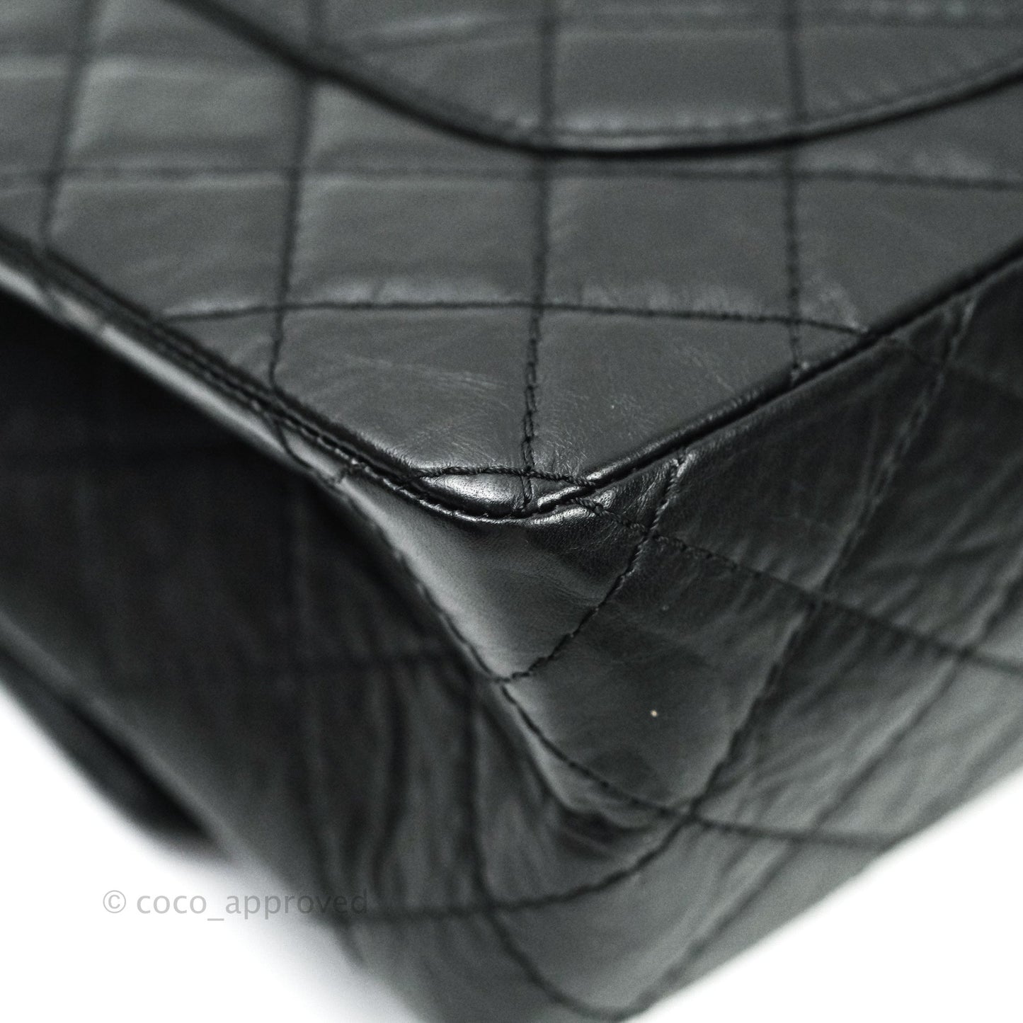 Chanel 2.55 Quilted Reissue 226 Black Aged Calfskin Ruthenium Hardware
