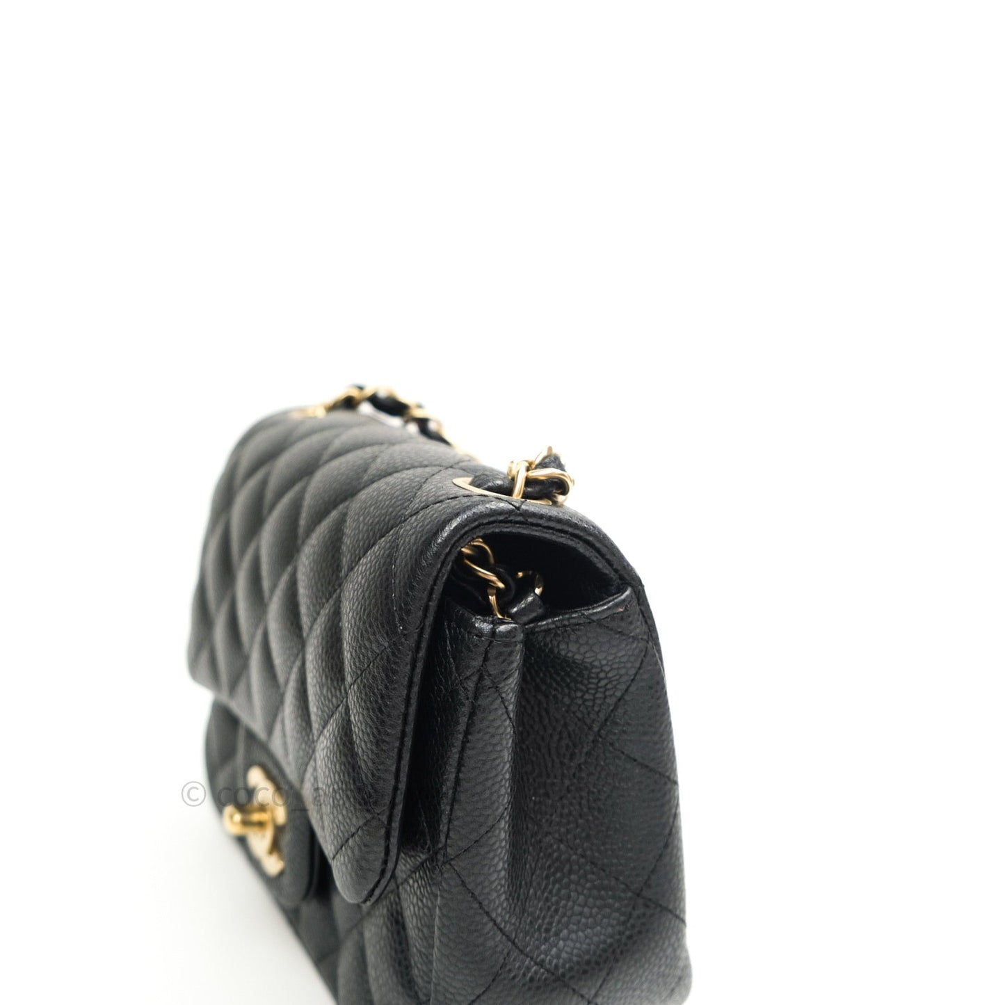 Chanel Mini Square Dark Gray Caviar Gold Hardware