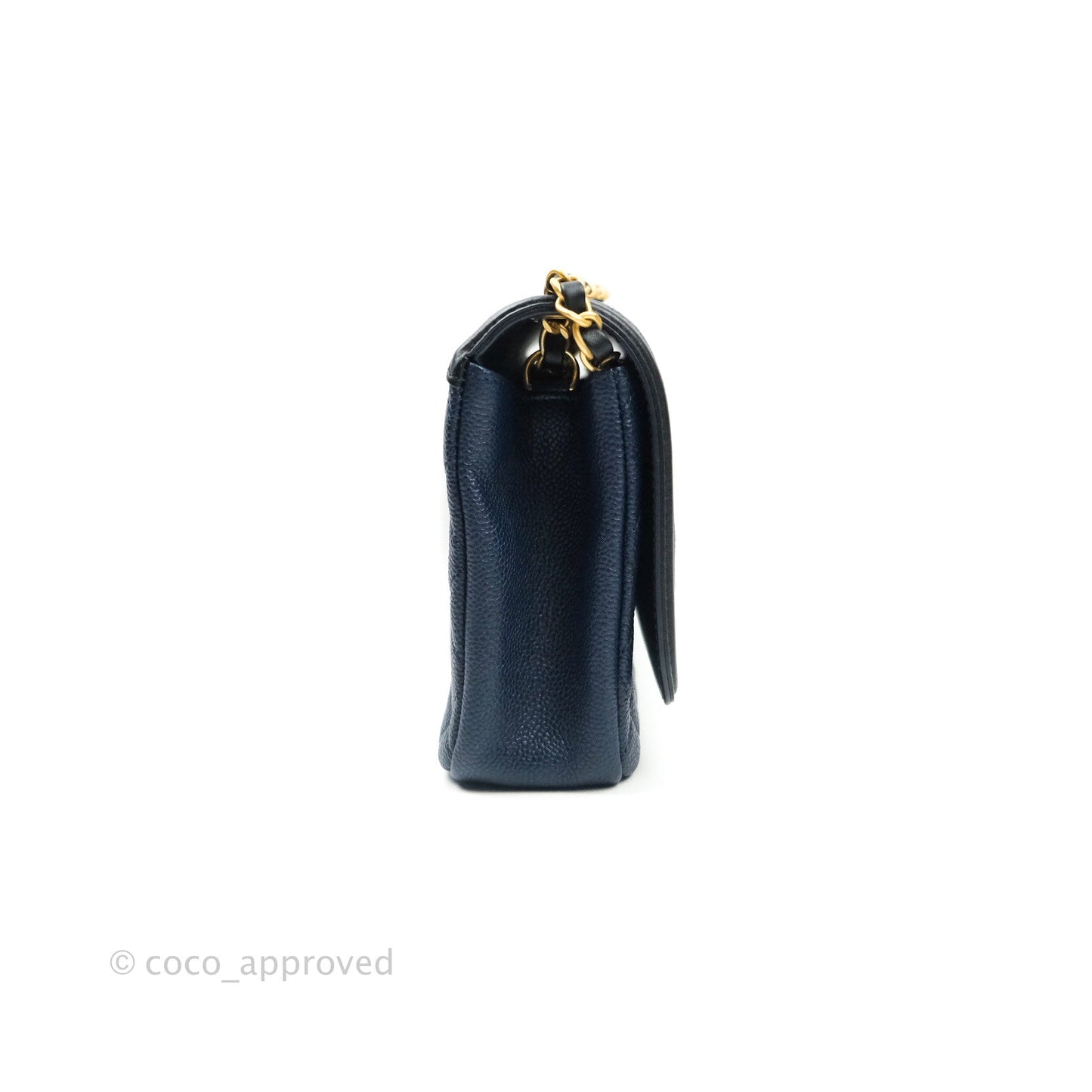 Chanel Quilted Medium CC Filigree Flap Navy Caviar