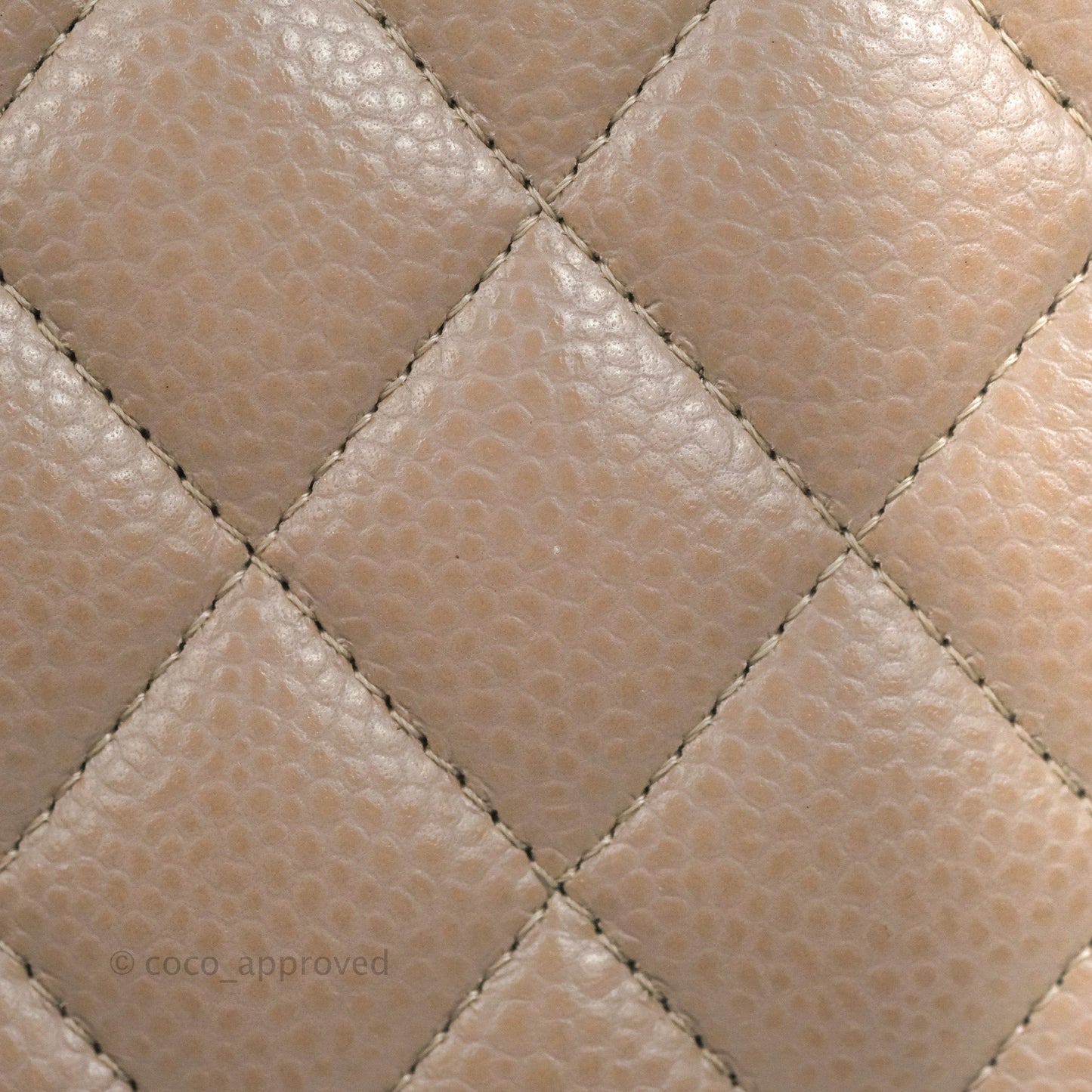 Chanel Classic M/L Medium Flap Quilted Taupe Grey Caviar Silver Hardware