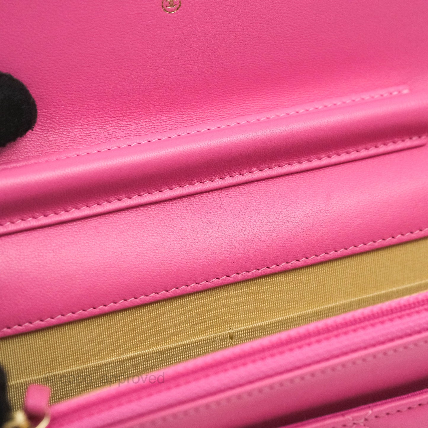 Chanel Quilted Pearl Crush Wallet on Chain WOC Pink Lambskin Aged Gold Hardware