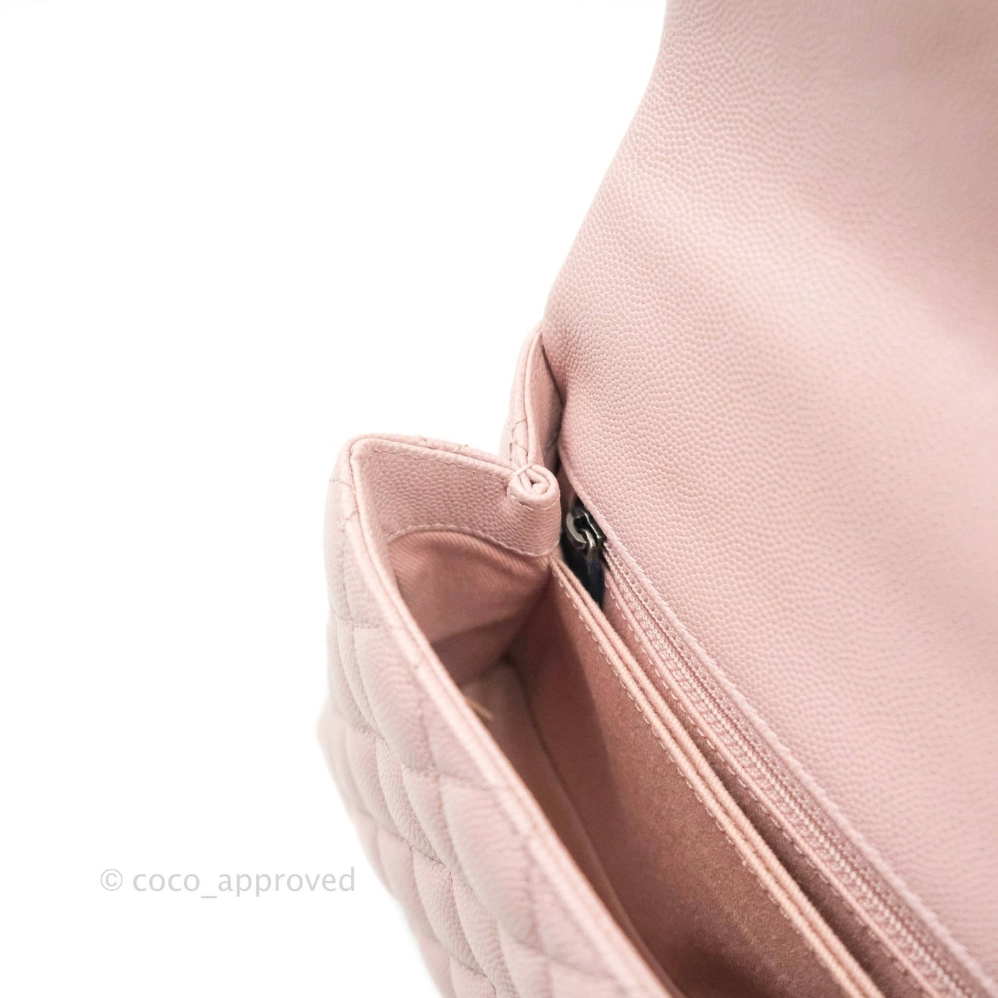 Chanel Mini (Small) Coco Handle Quilted Pink Caviar Ruthenium Hardware