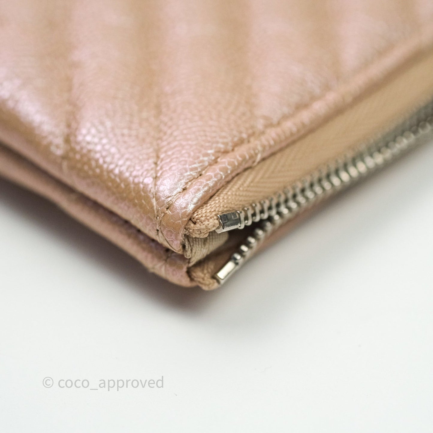 Chanel Medium O Case Chevron Rose Gold 17B