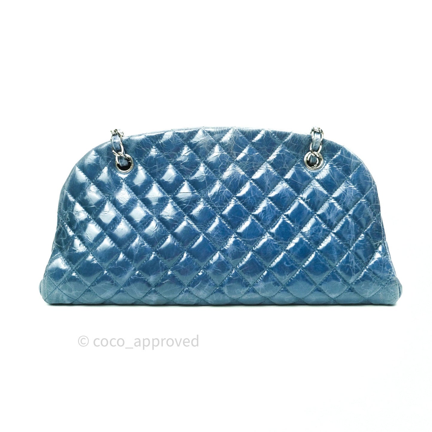 Chanel Mademoiselle Bowling Medium Crumpled Calfskin Leather Silver Hardware