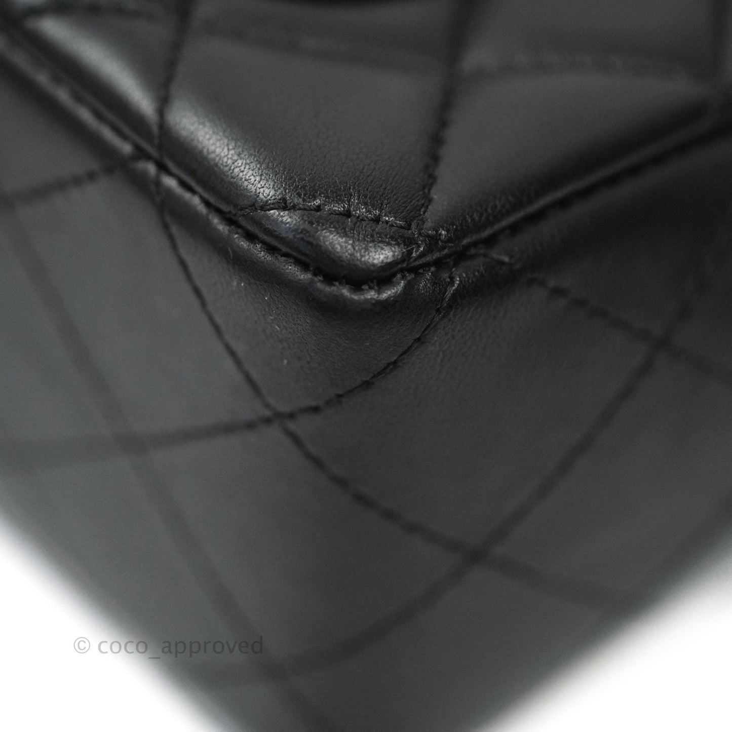 Chanel Quilted Mini Rectangular Black Lambskin Silver Hardware
