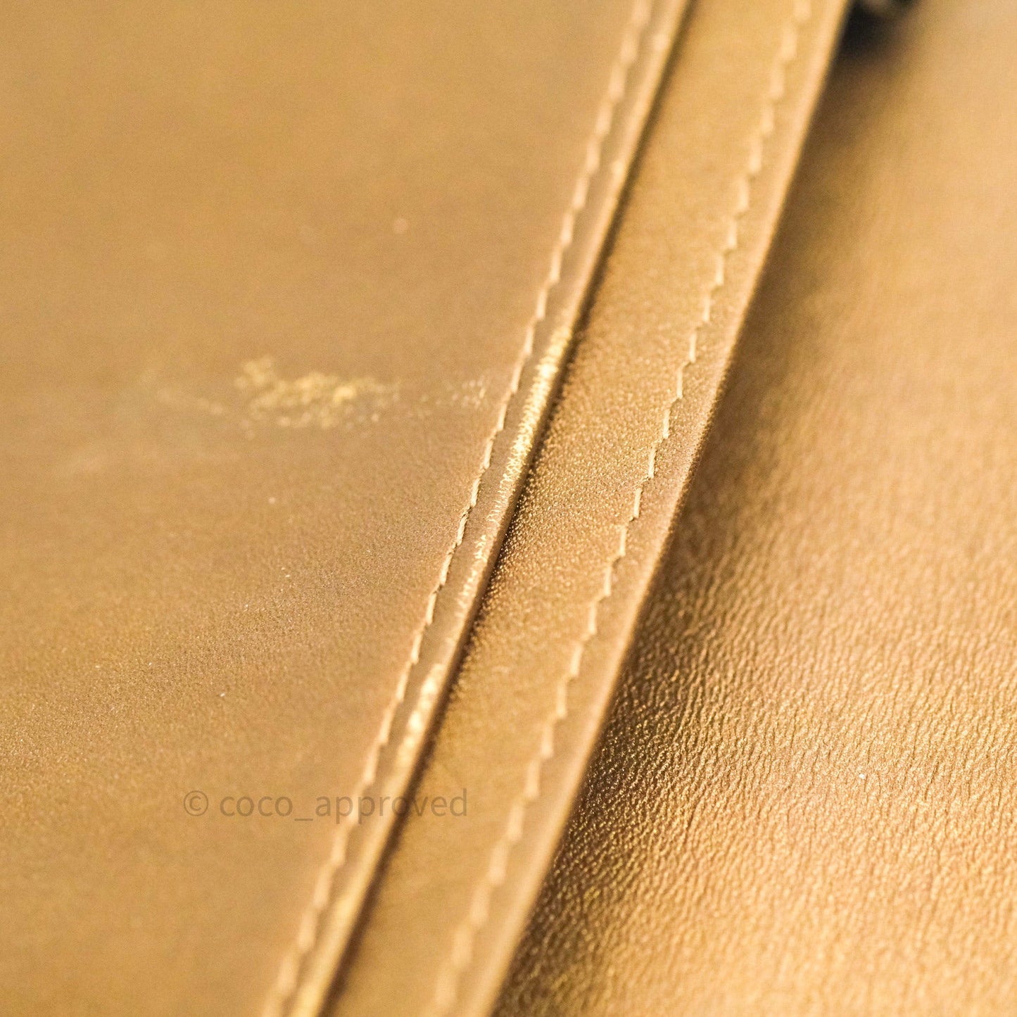 Chanel Leather Quilted Yen Wallet Gold Grained Calfskin