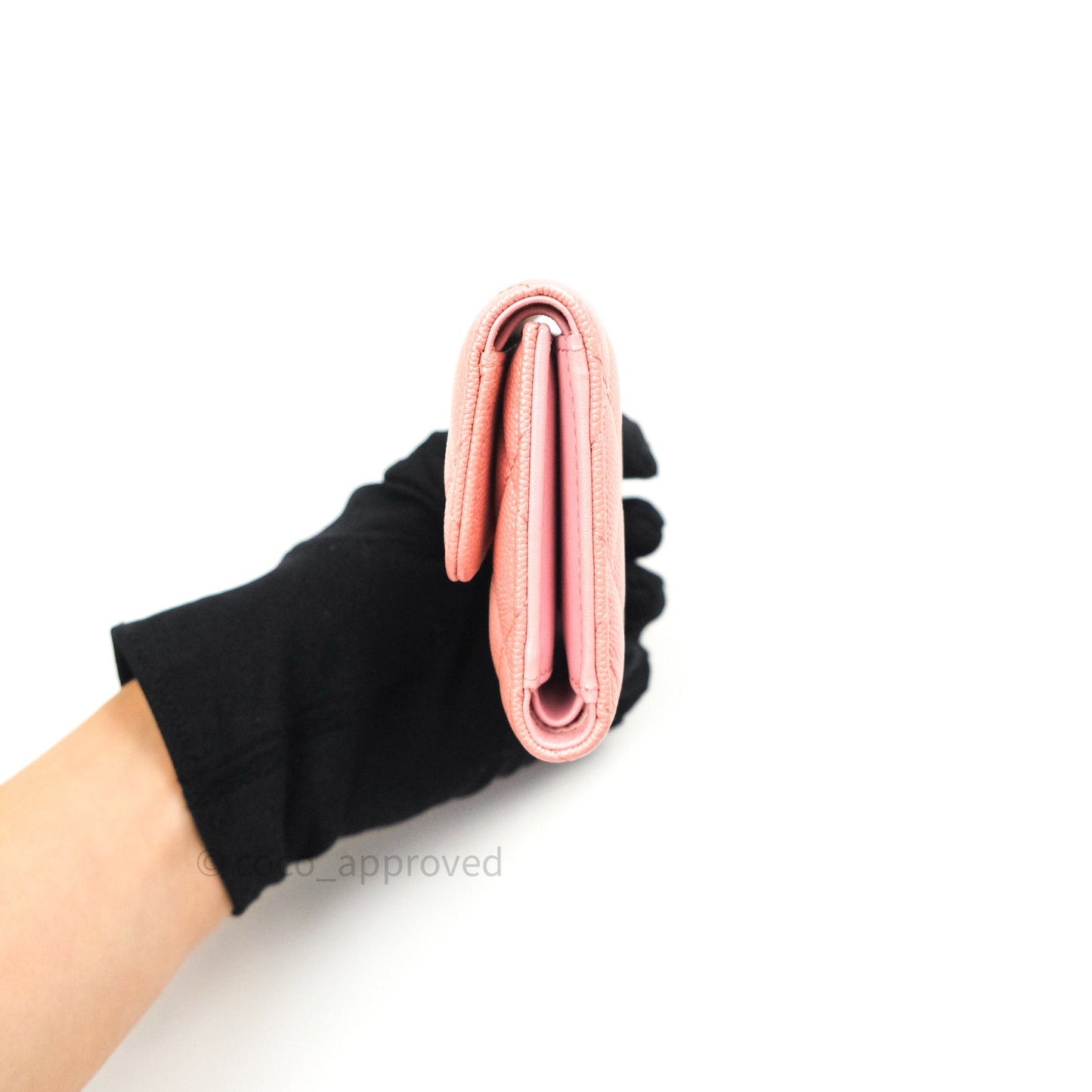 Chanel Classic Small Compact Wallet Iridescent Pink Large CC Hardware