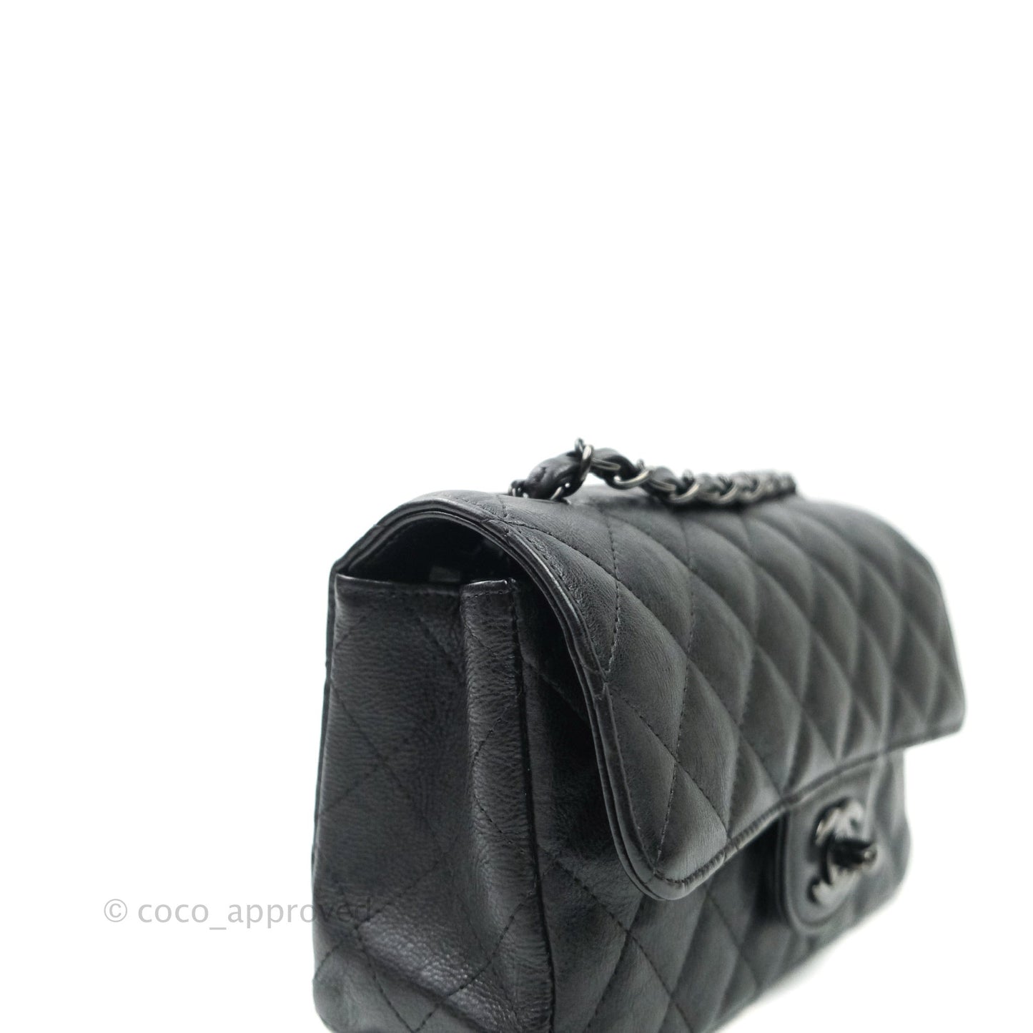 Chanel Quilted Mini Rectangular Flap So Black Crumpled Calfskin