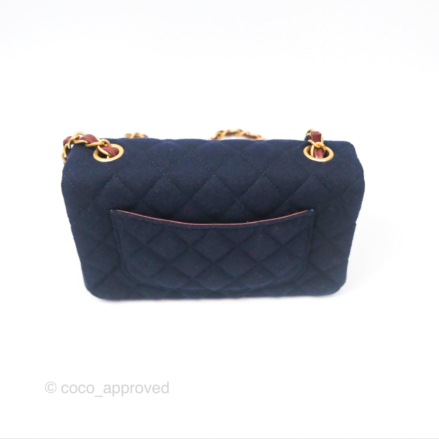 Chanel Paris Hamburg Charms Mini Rectangular Flap Navy Wool Lambskin