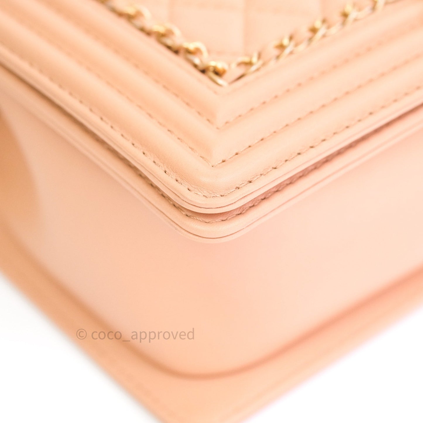 Chanel Boy Quilted Medium Dark Beige Calfskin Gold Hardware 20C