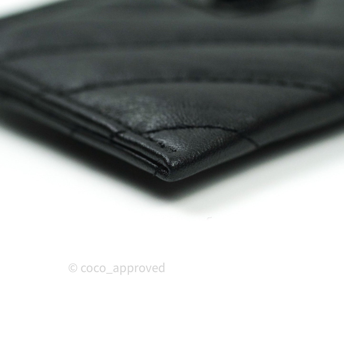 Chanel So Black Chevron Reissue Aged Calfskin Flat Card Holder
