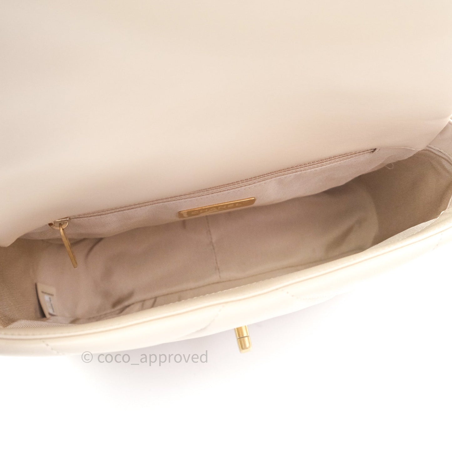 Chanel 19 Small Beige Goatskin Mixed Hardware 20B