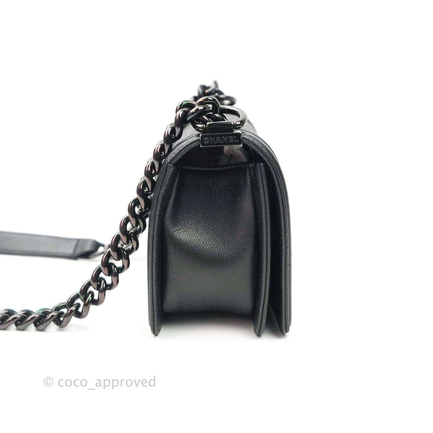Chanel Quilted So Black Small Boy Caviar