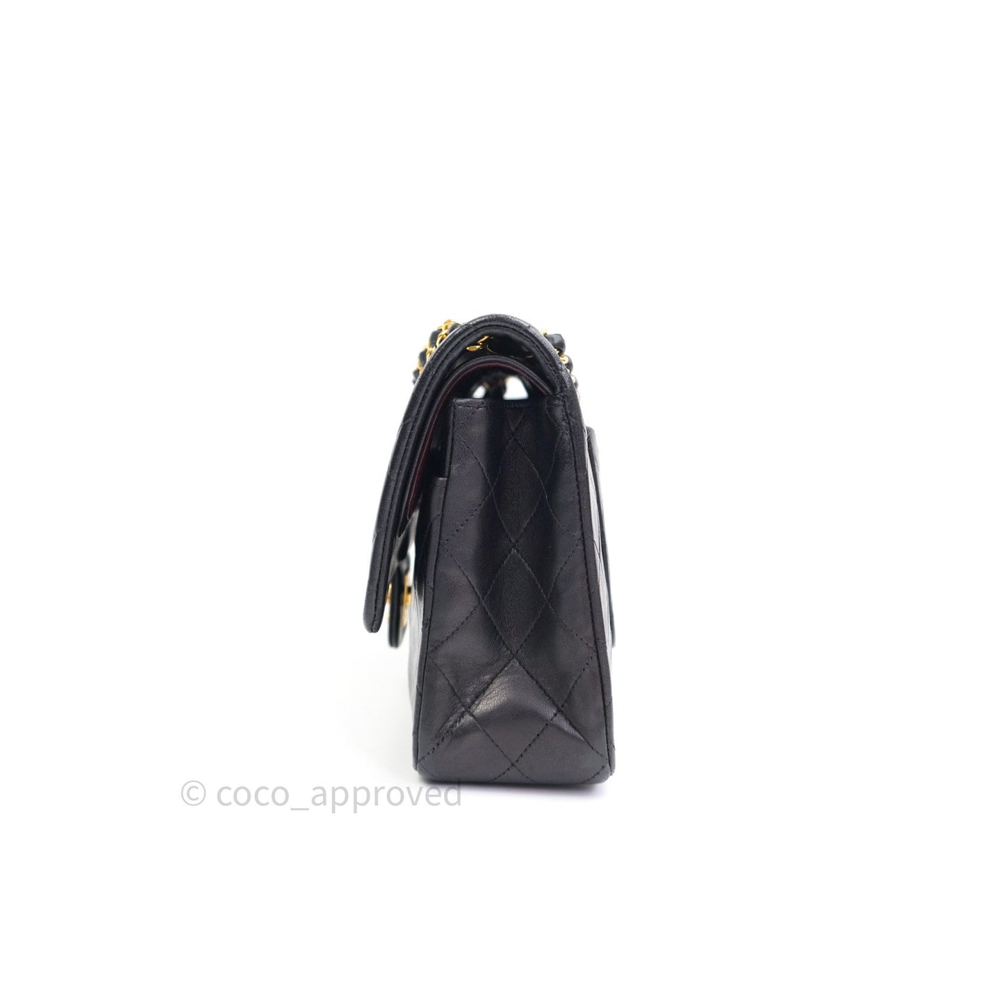 Chanel Vintage Classic Double Flap M/L Black Lambskin 24K Gold Hardware