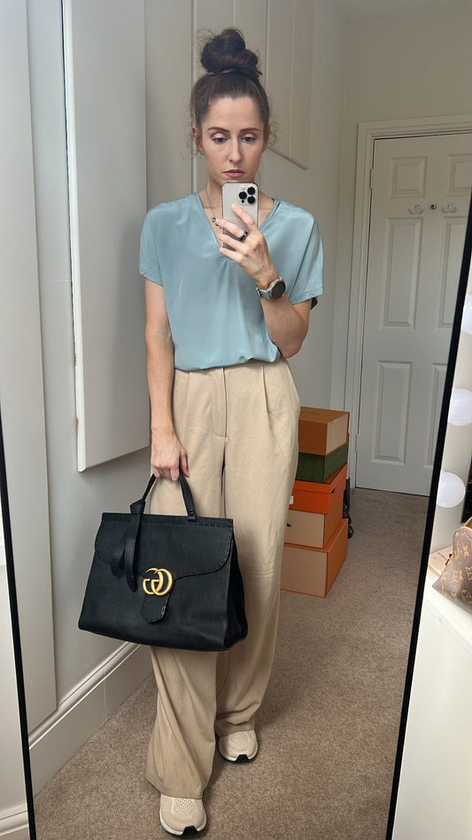Luxury Gucci GG Black Marmont Medium Top Handle Bag
